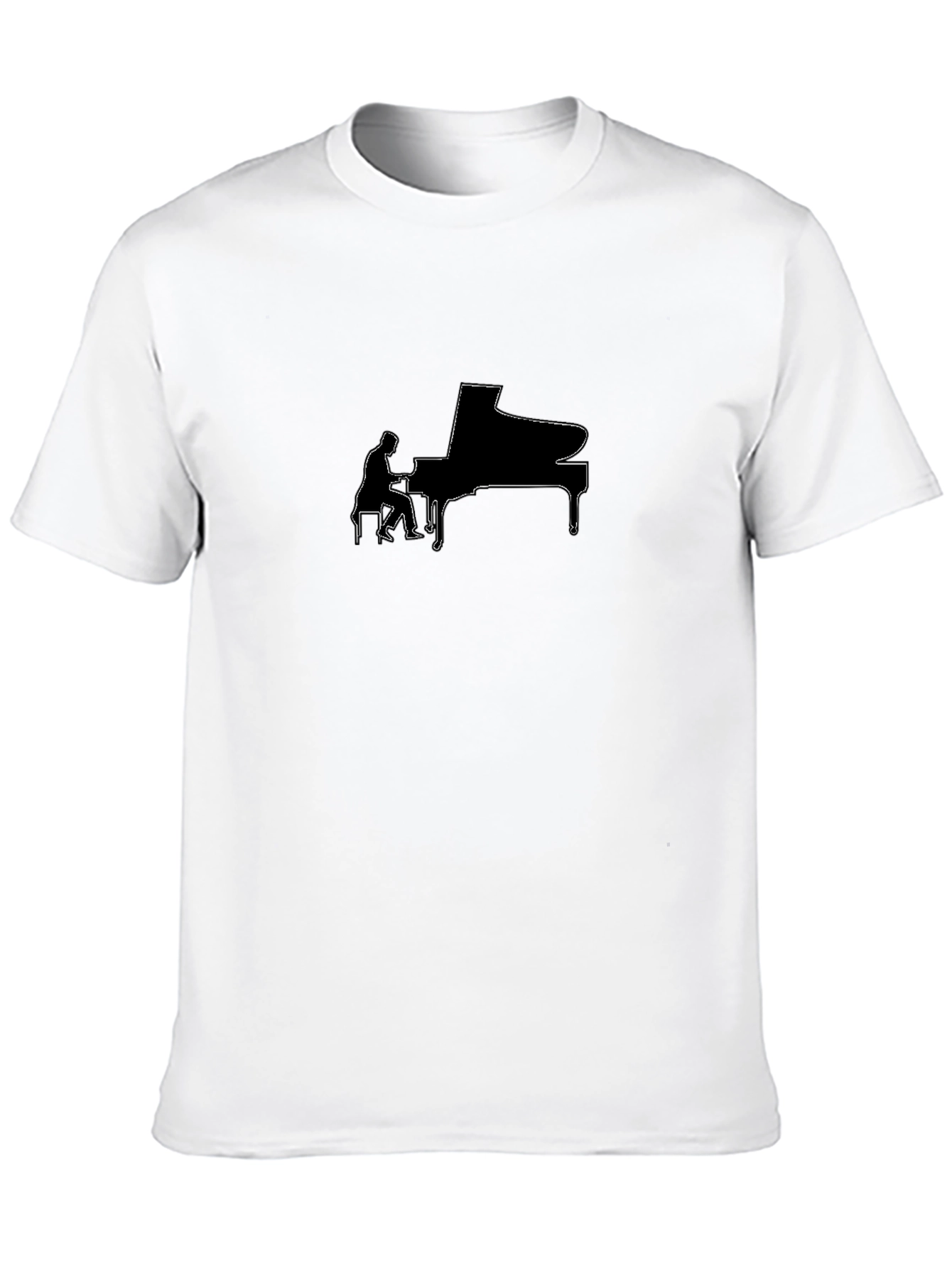 Piano Player Graphic Tee - Black Cotton Shirt