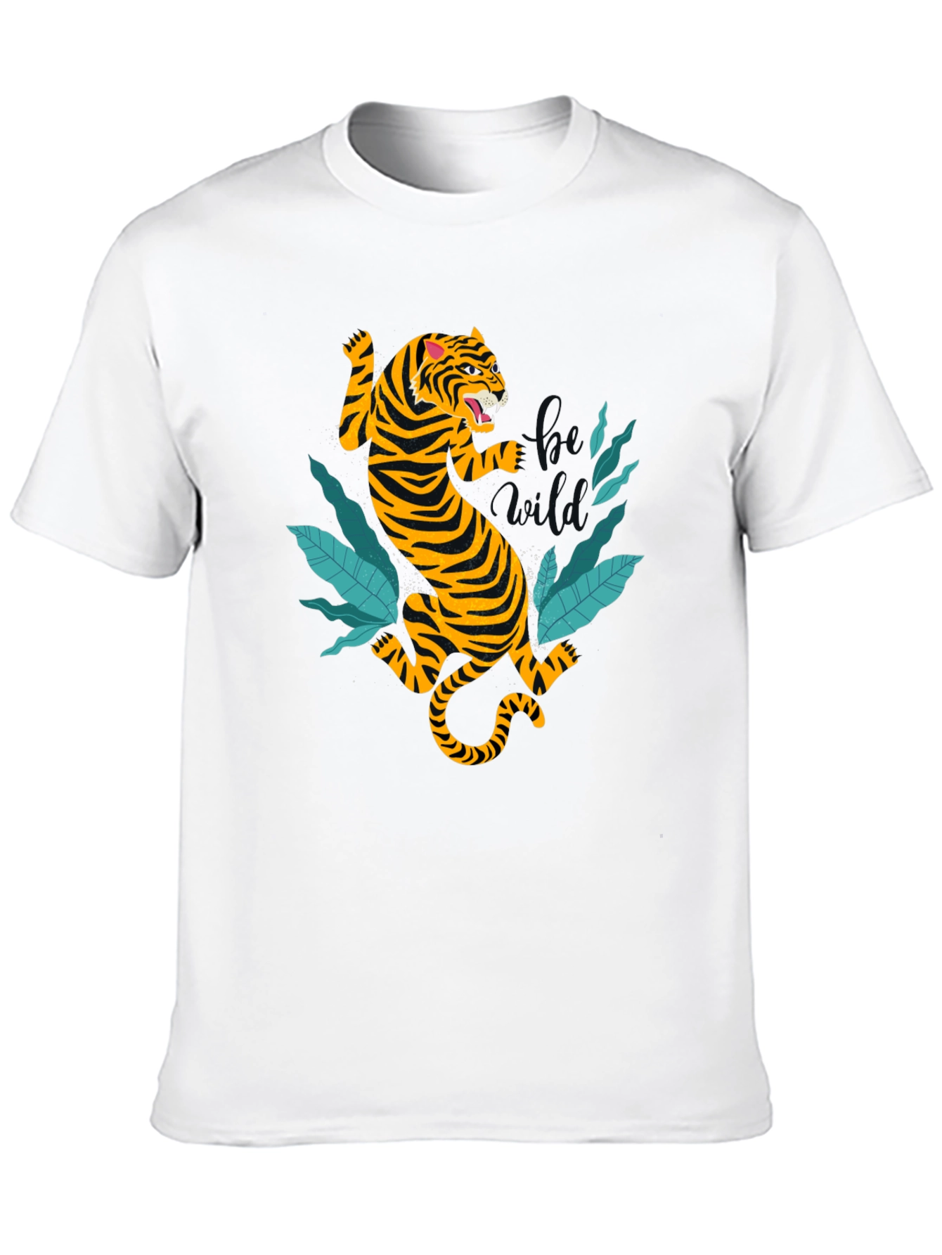Tiger Graphic Tee - Black Cotton T-Shirt
