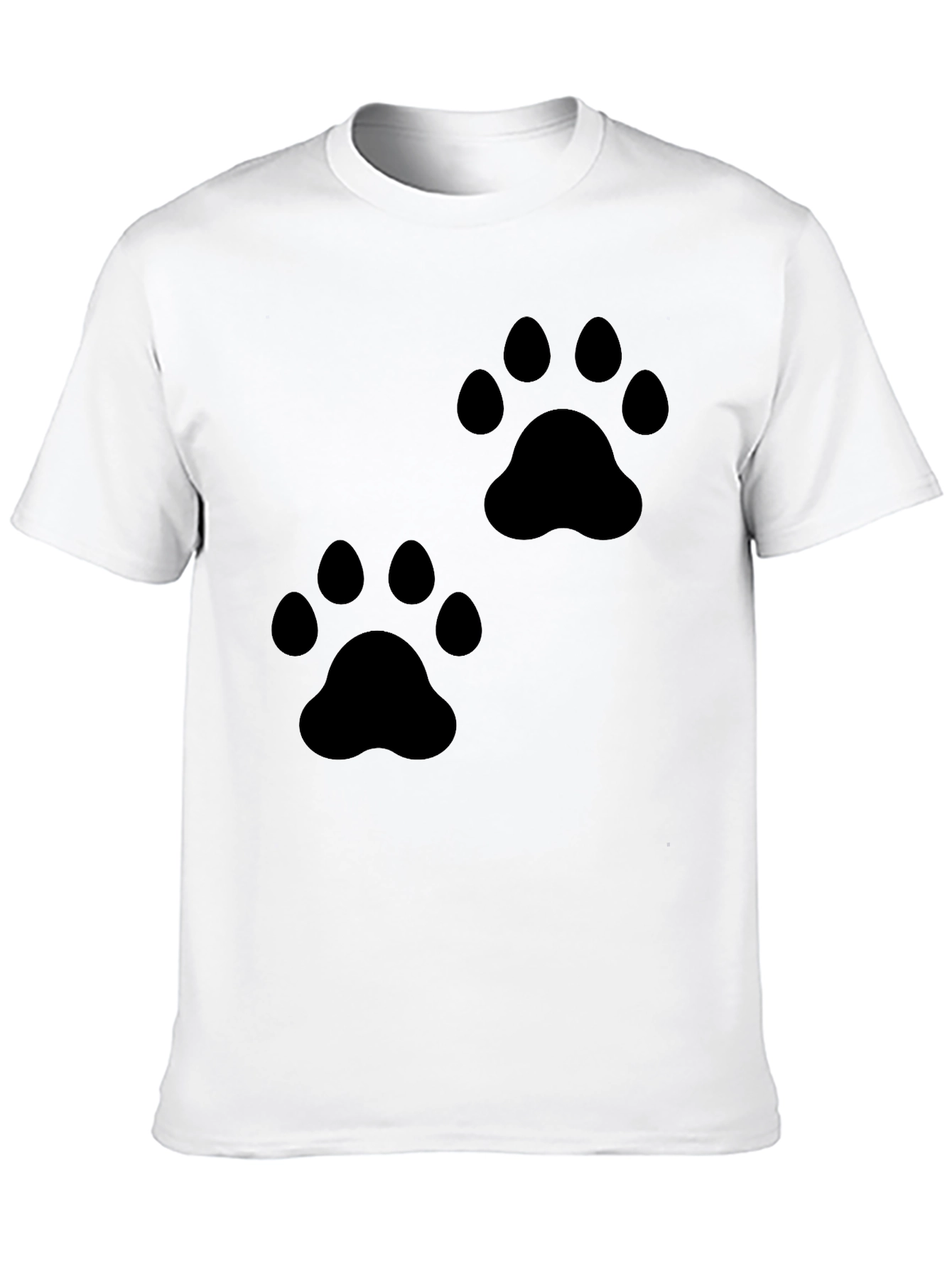 Paw Print Black T-Shirt Animal Lover Tee