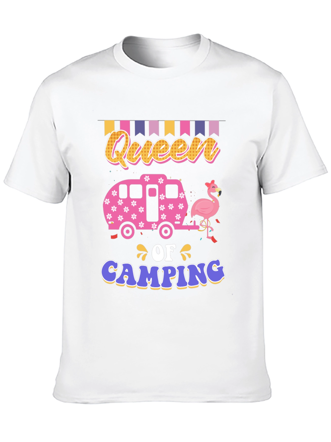 Queen of Camping Graphic Tee - Fun Summer Apparel