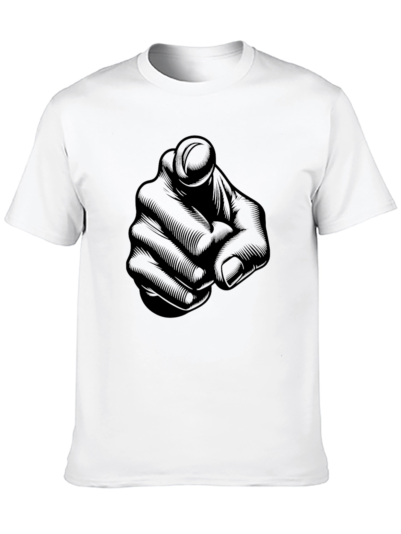 Finger Pointing Graphic Tee - Black Casual Shirt