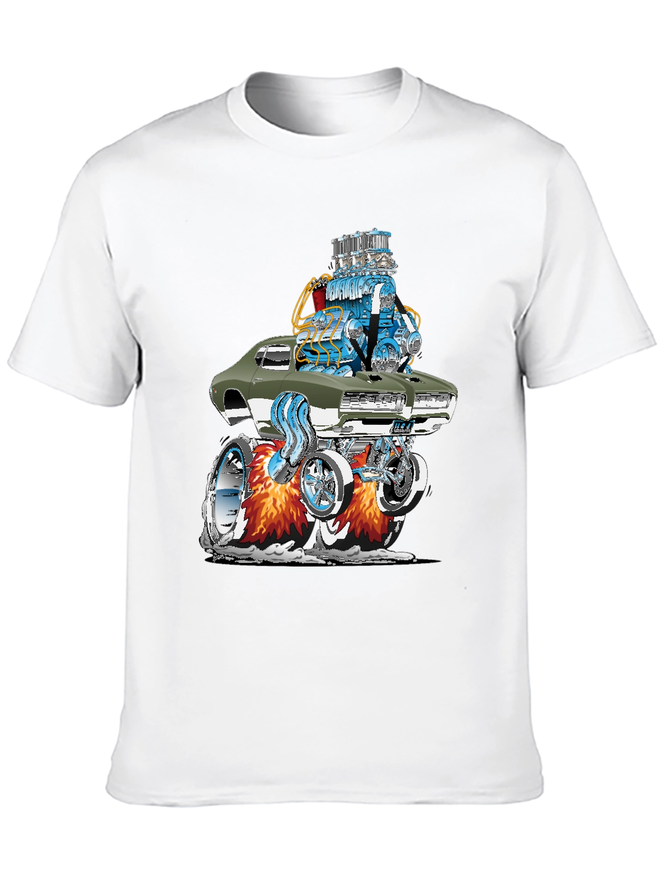 Hot Rod Muscle Car Graphic Tee - Black