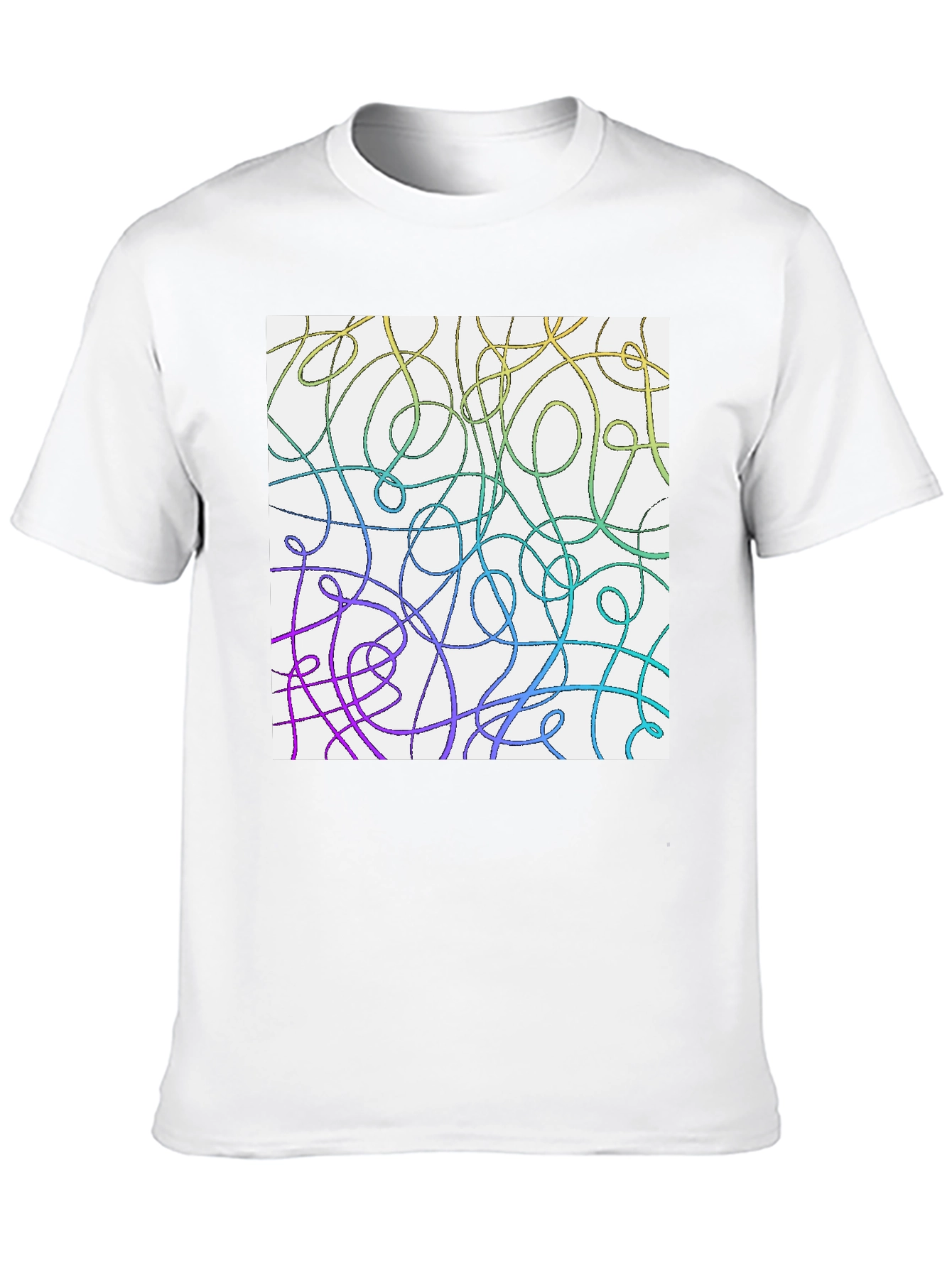Abstract Line Art T-Shirt - Casual Black Tee