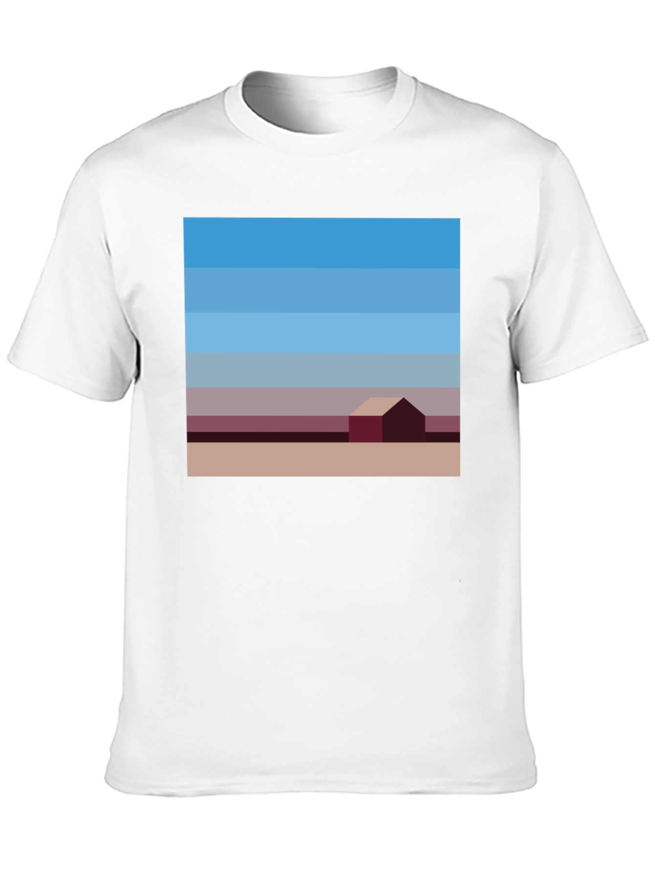 Abstract Landscape Graphic Tee - Modern Art Shirt