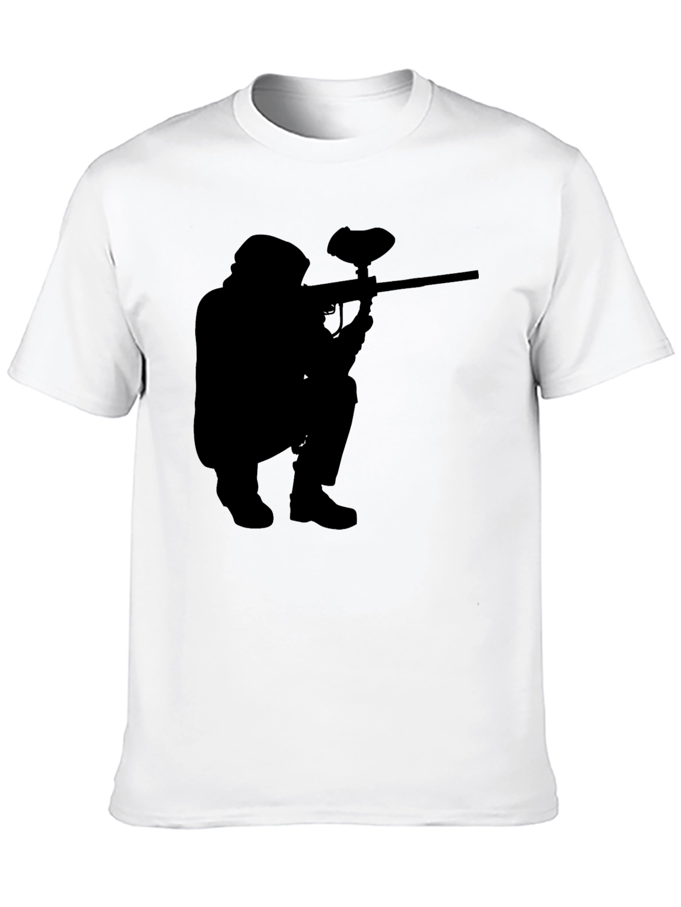 Paintball Player Silhouette Black T-Shirt