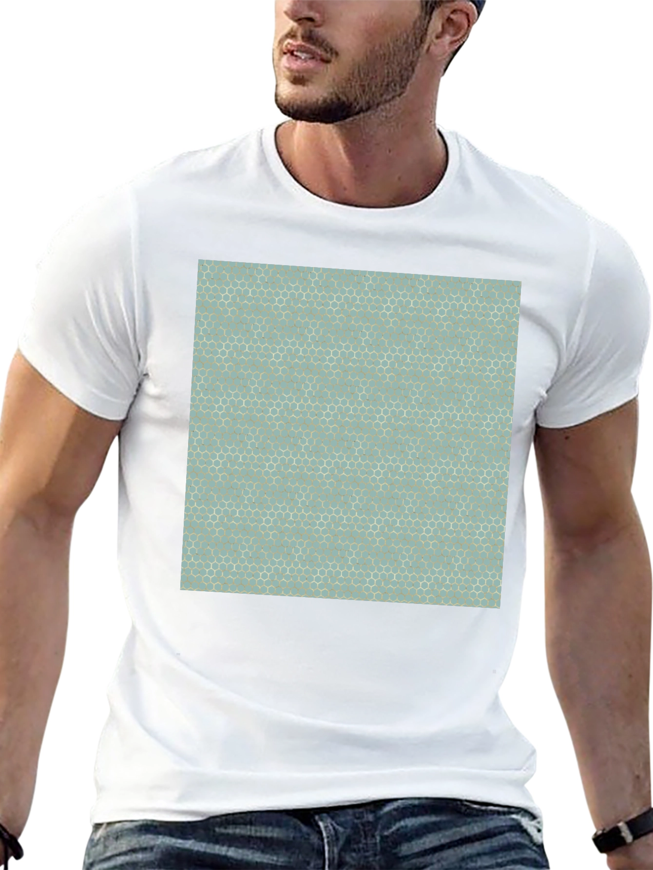 Honeycomb Pattern T-Shirt - Modern Geometric Design