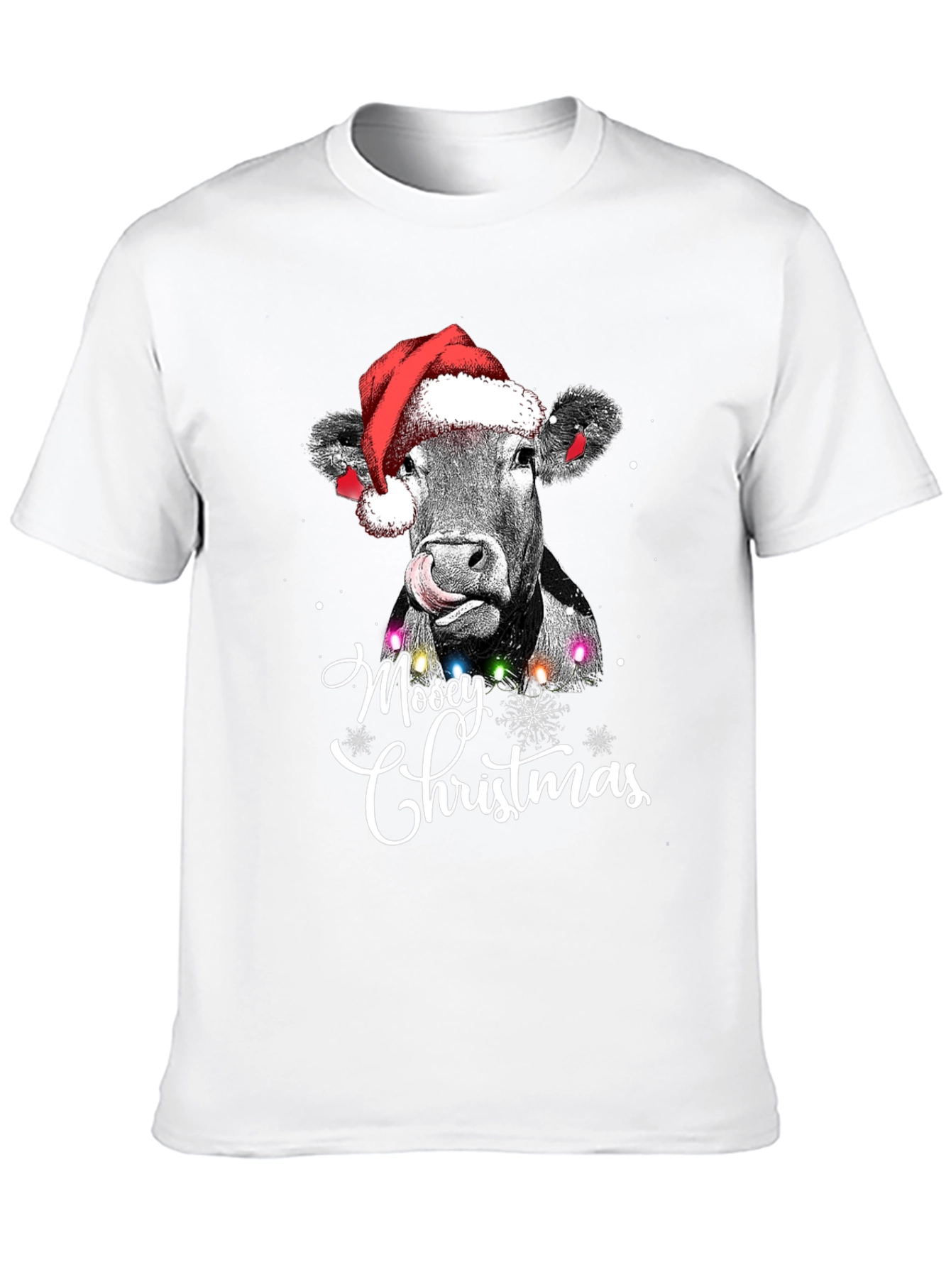 Moosey Christmas Cow Holiday Graphic Tee