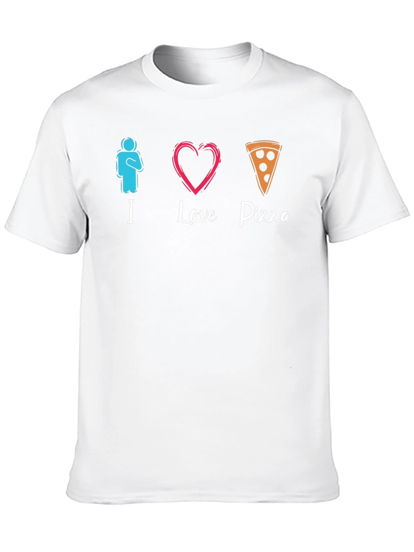 I Love Pizza Graphic Black T-Shirt