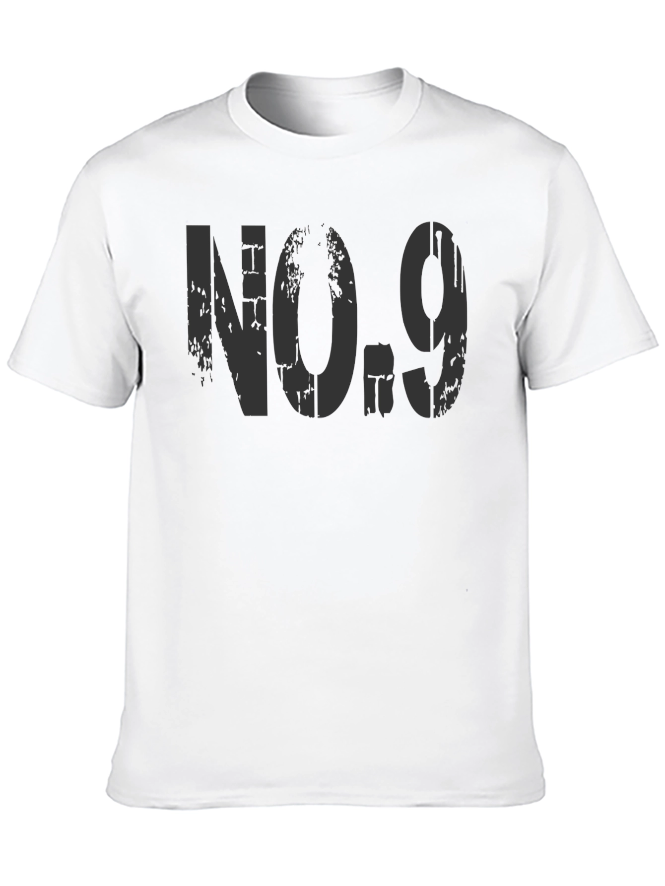 Distressed No. 9 Graphic T-Shirt - Black