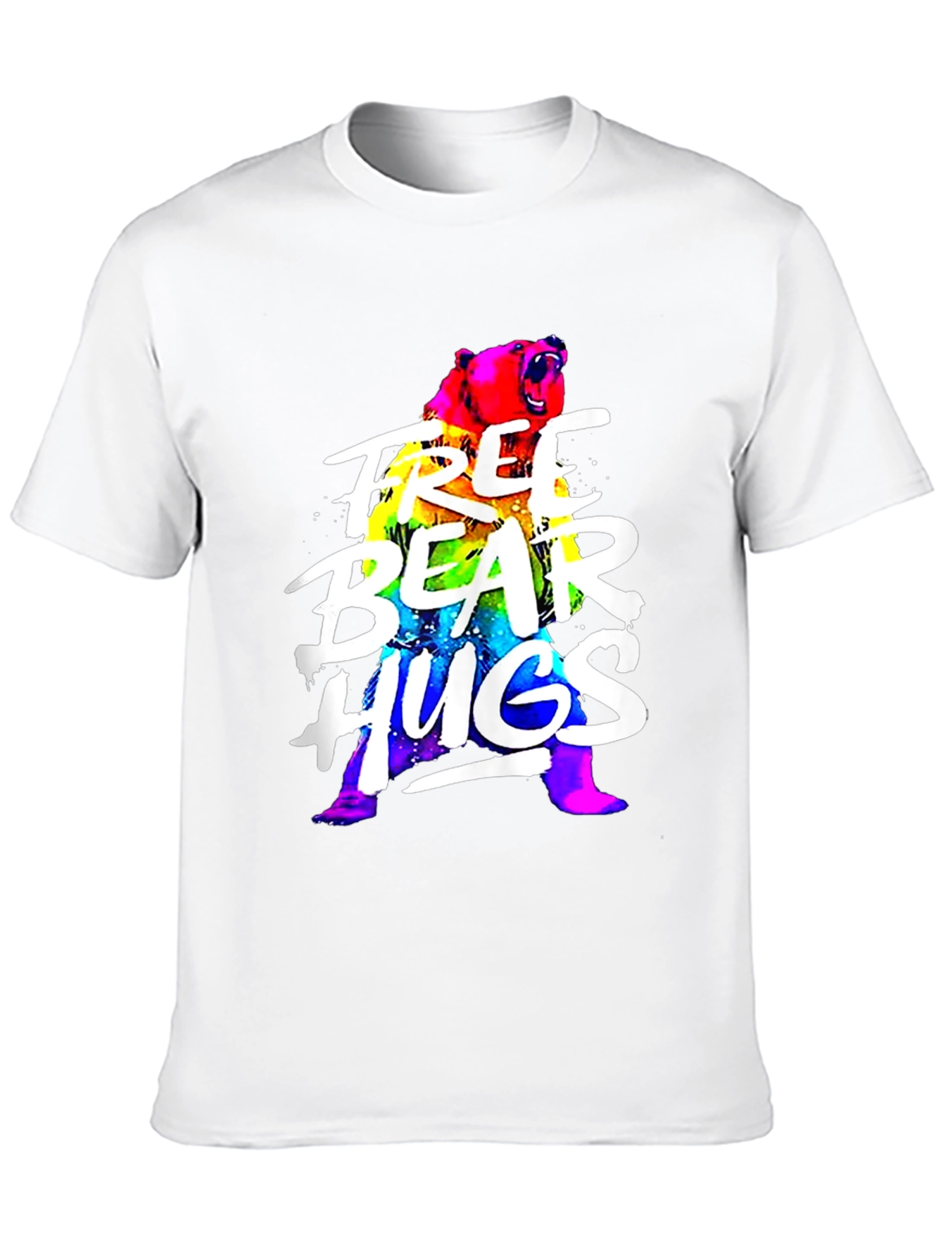 Free Bear Hugs Graphic T-Shirt - Black