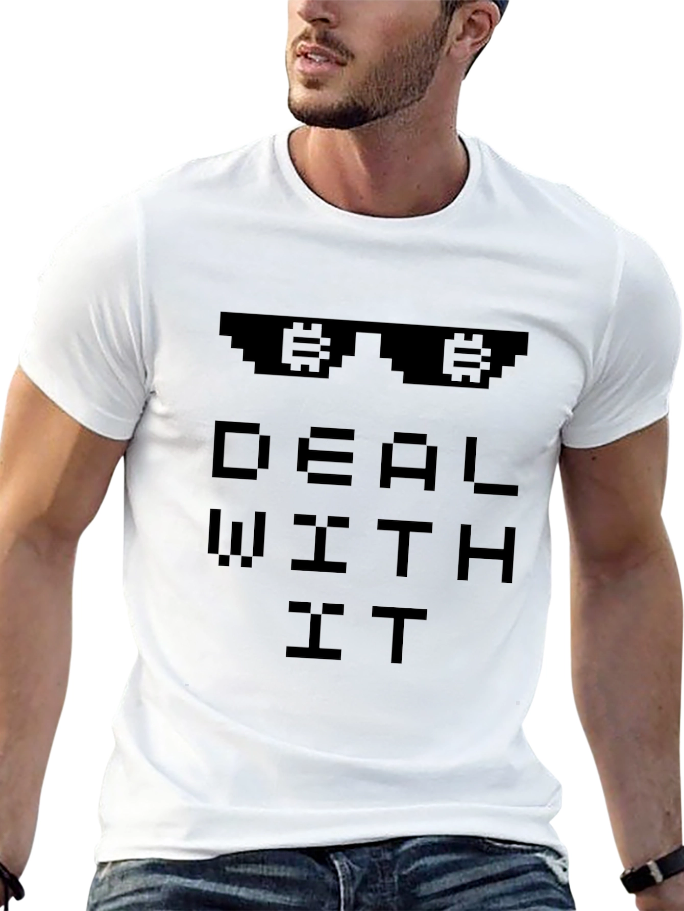 Deal With It Bitcoin Pixel T-Shirt