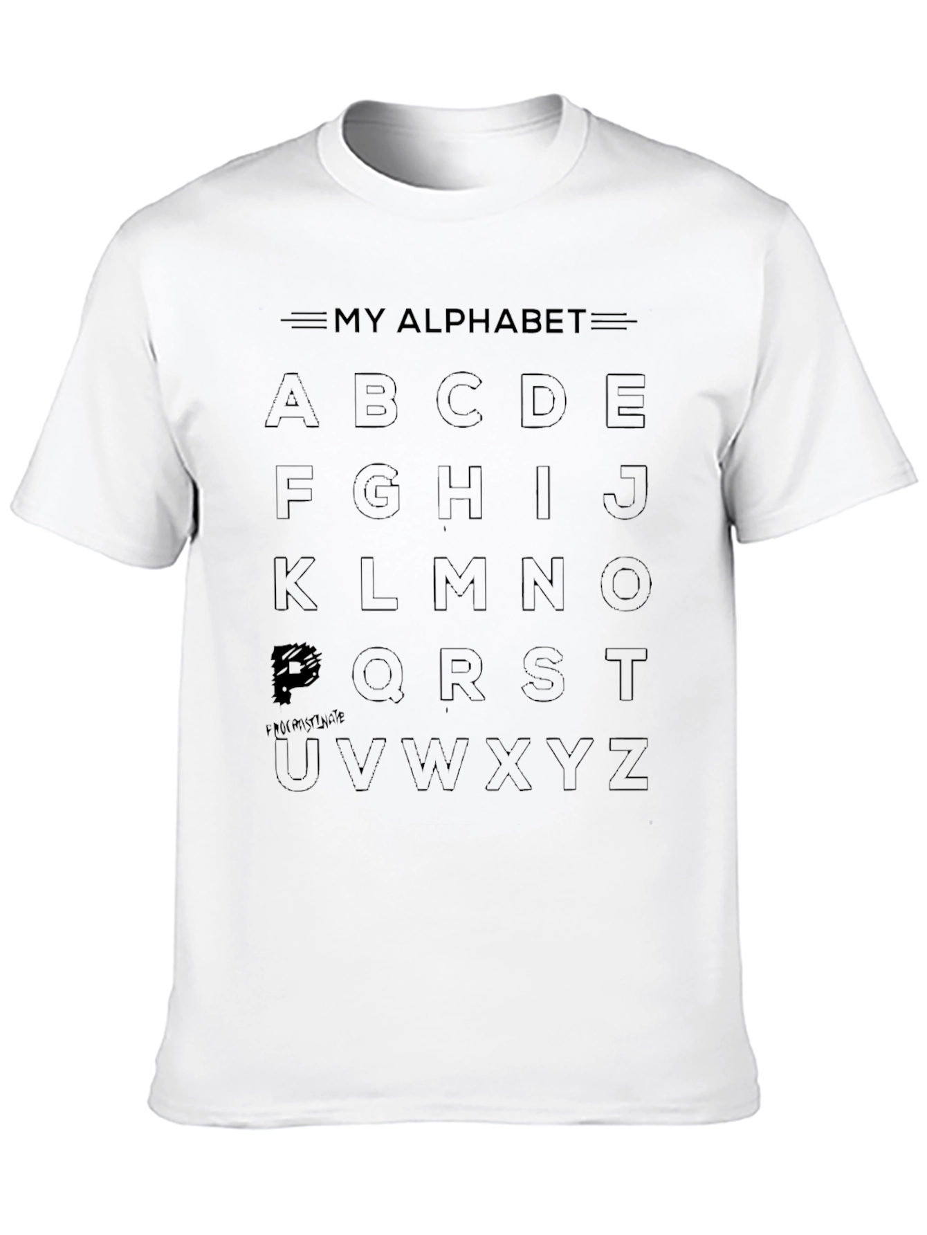 My Alphabet Black Graphic T-Shirt