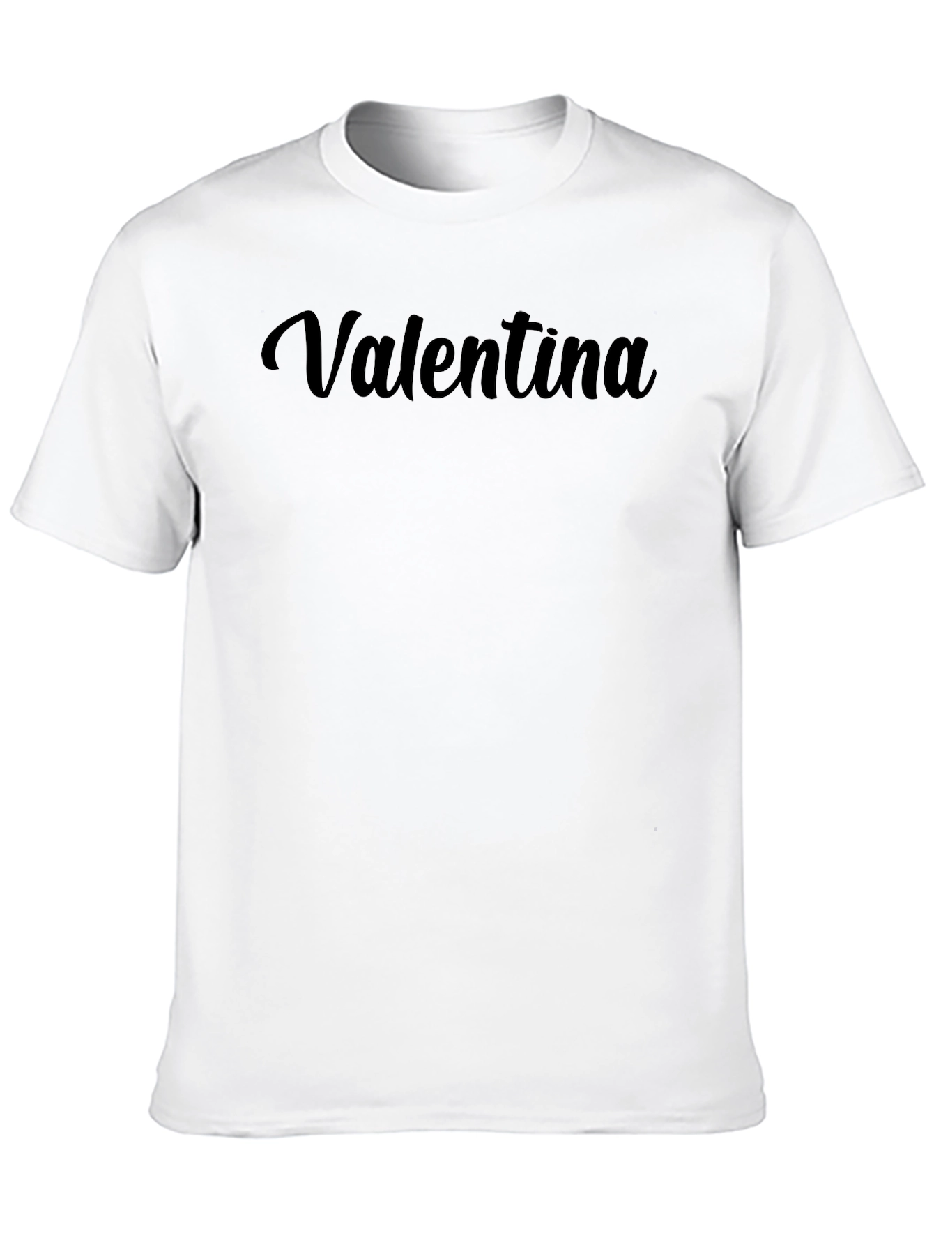 Valentina Custom Text Black Crew Neck T-Shirt