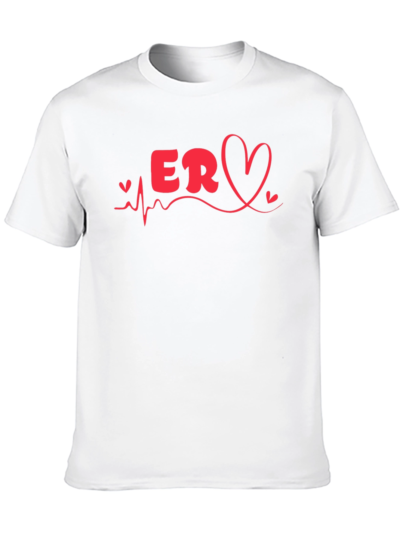 ER Nurse Heartbeat Graphic T-Shirt - Black