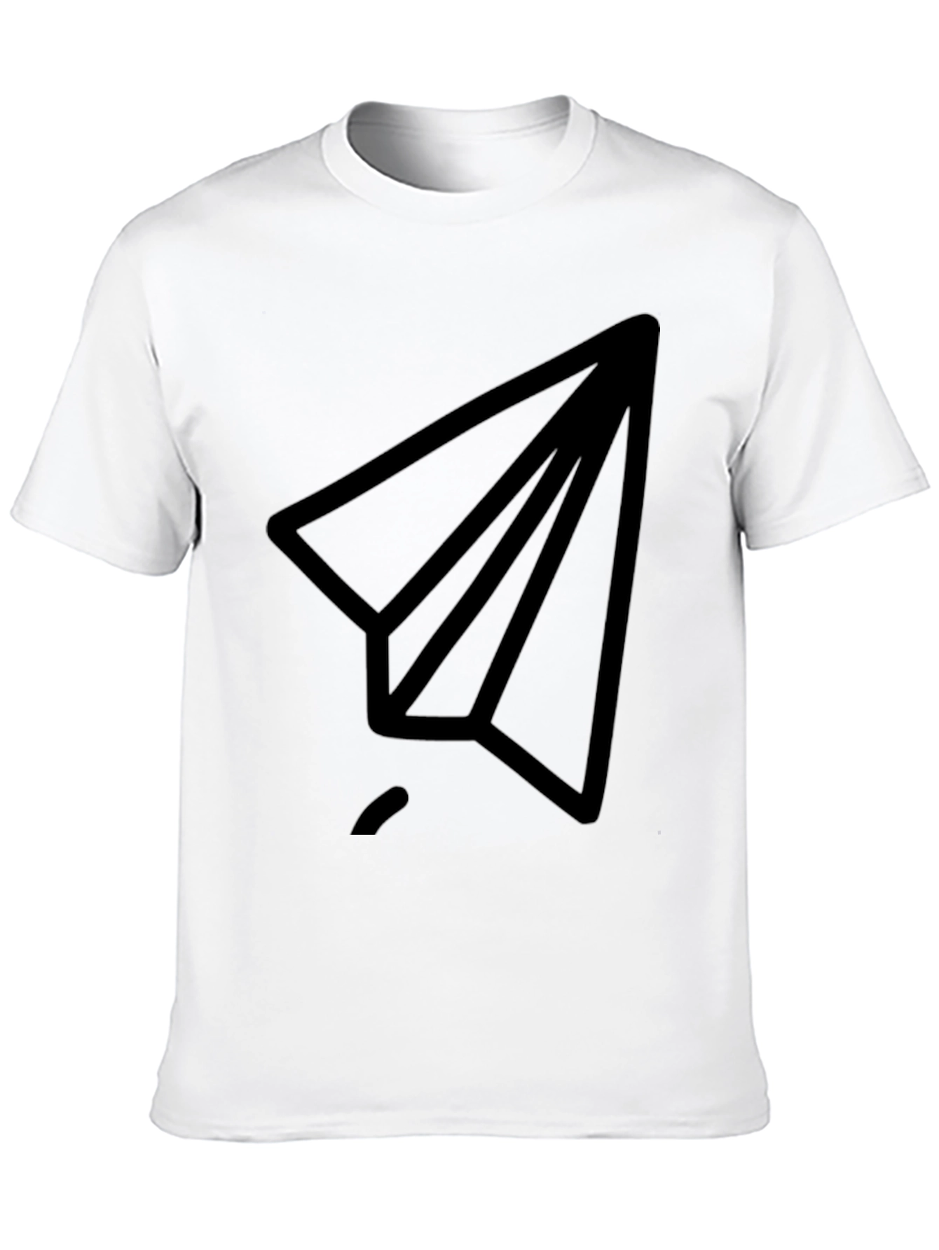 Paper Airplane Graphic Tee - Modern Black T-Shirt