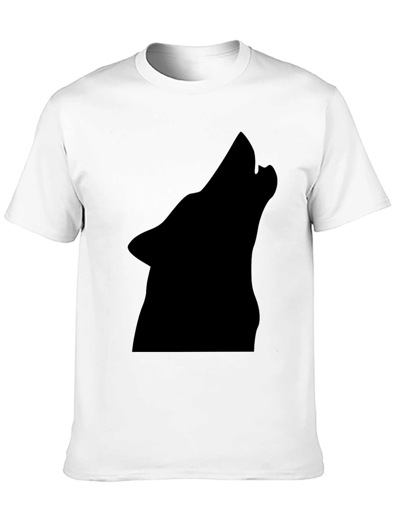 Black Wolf Silhouette Tee - Bold Graphic Print