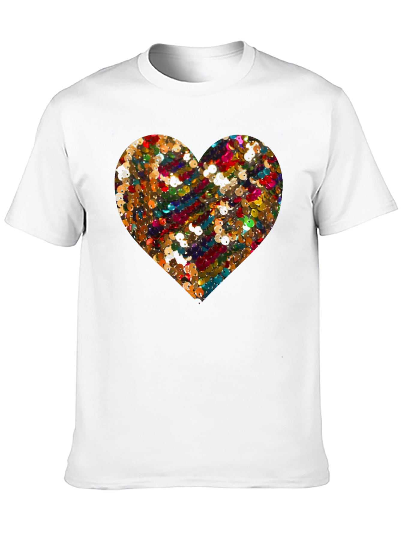 Sequin Heart Graphic Tee - Unique Fashion Statement