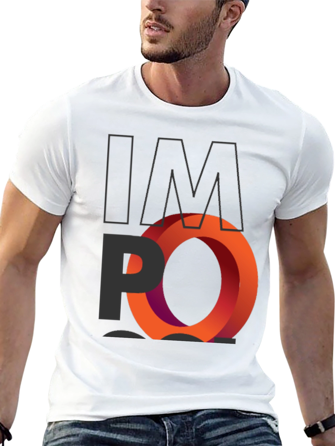 Impossible Orange Ring Graphic Black T-Shirt