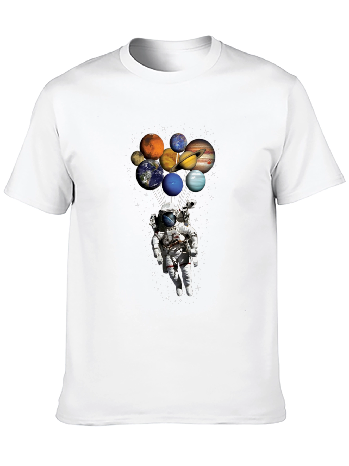 Astronaut Planets Graphic Tee - Space Design