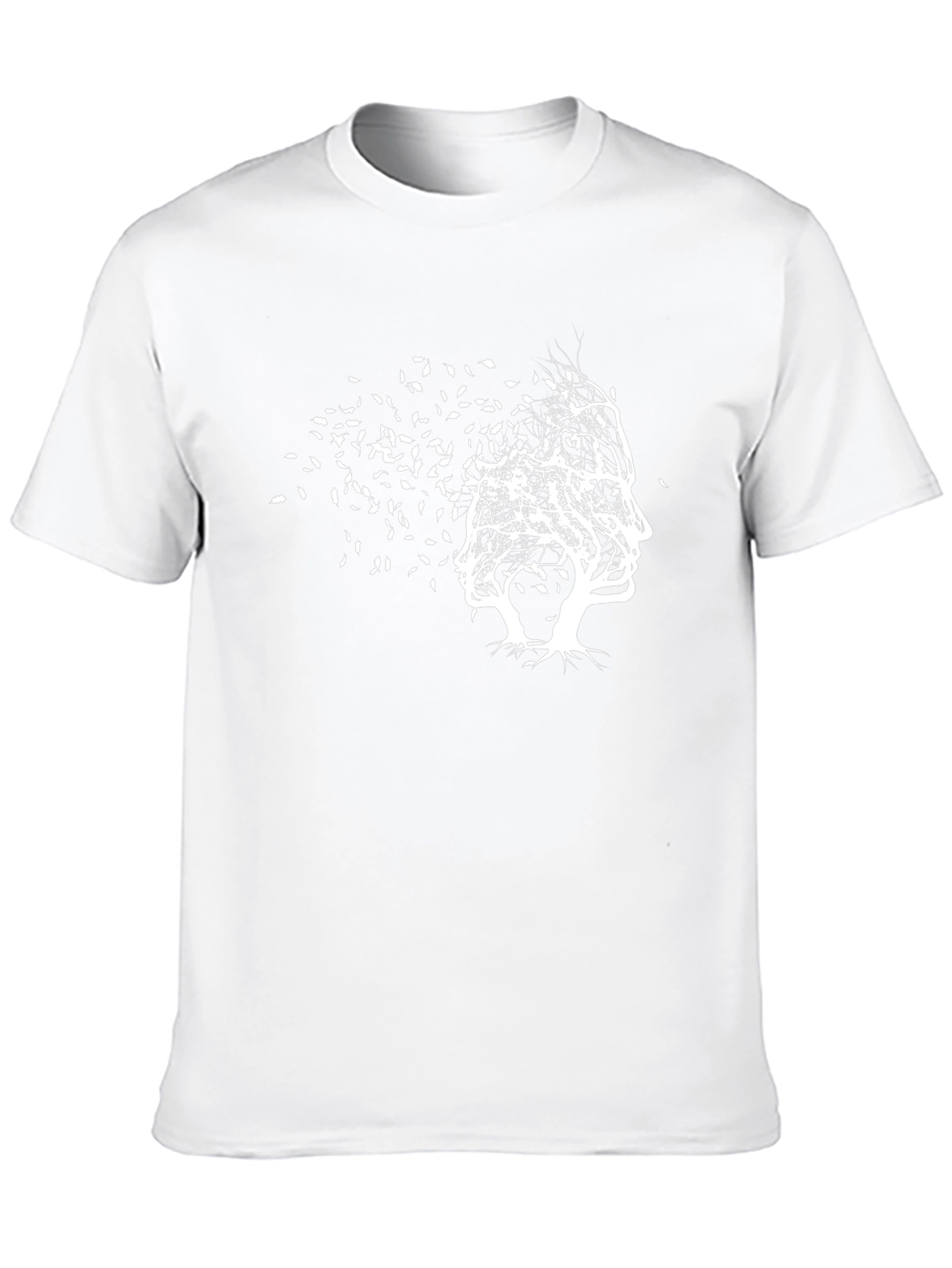 Abstract Tree Face Graphic Tee - Black