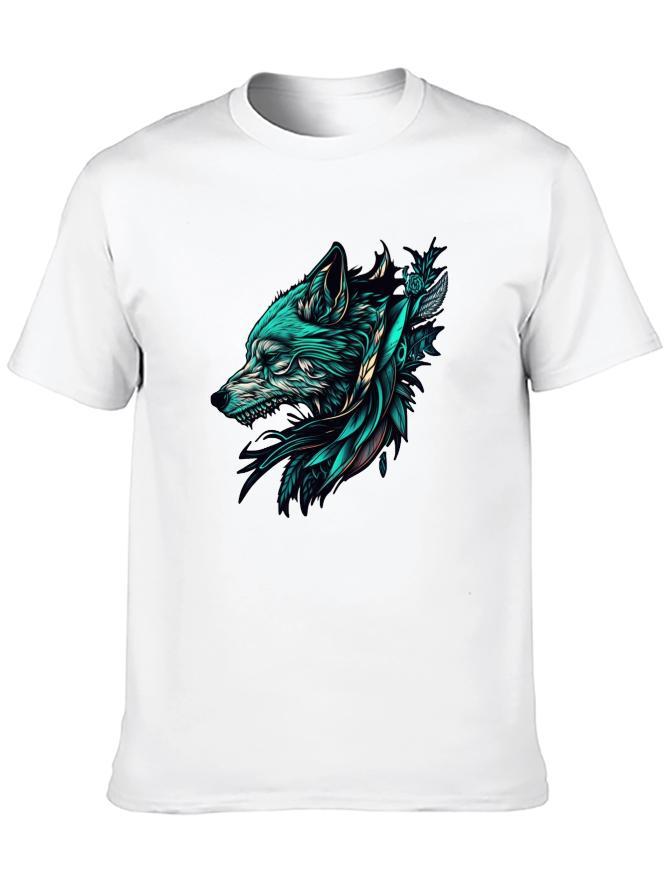 Wolf Graphic Tee - Black Cotton T-Shirt