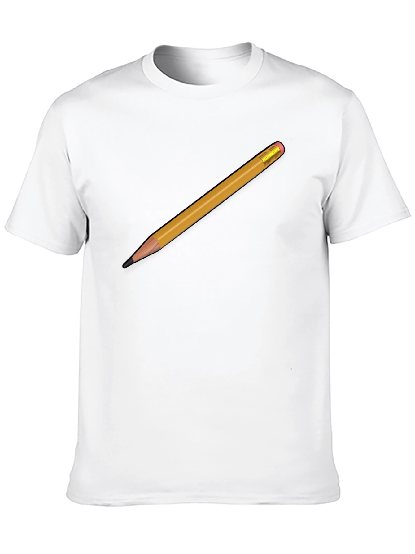 Pencil Graphic T-Shirt - Black Crew Neck