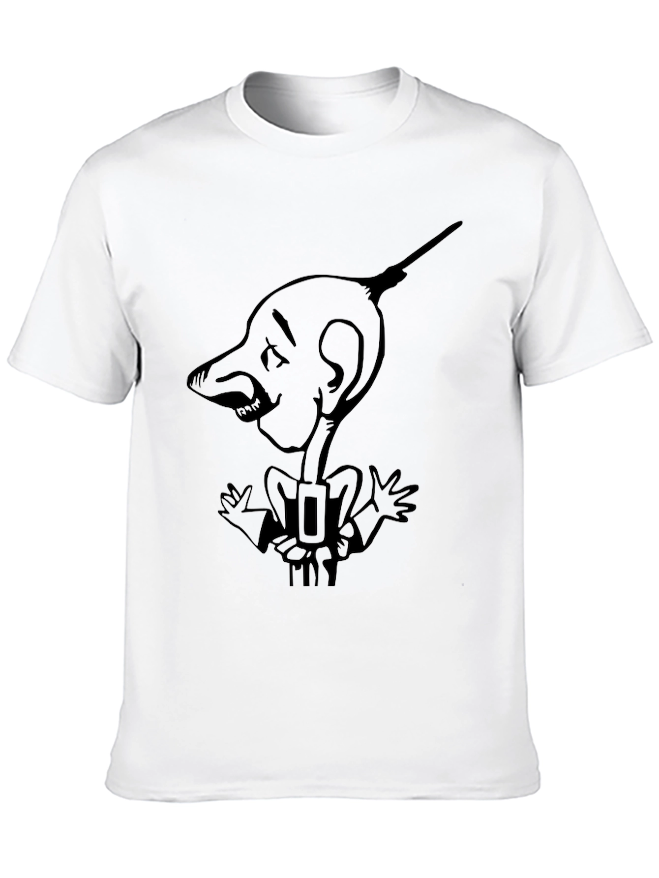 Cartoon Man Graphic Black T-Shirt