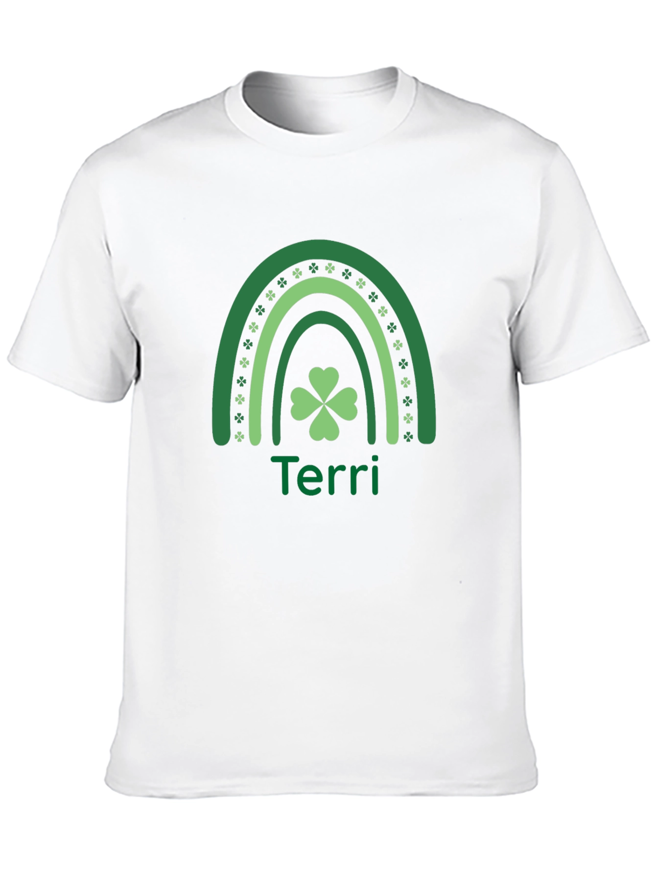 St. Patricks Day Terri Rainbow Clover T-Shirt