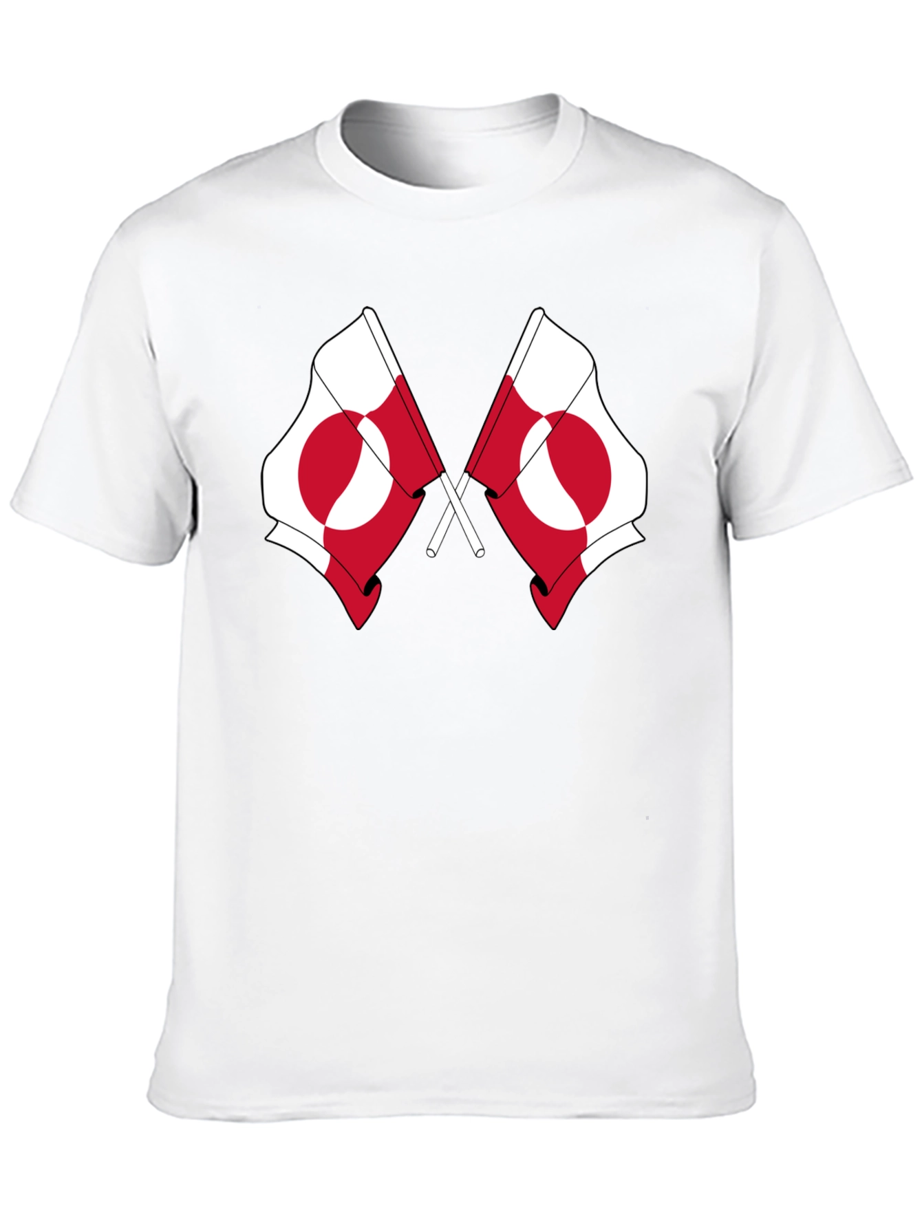 Greenland Flag Graphic Tee - Black Cotton T-Shirt