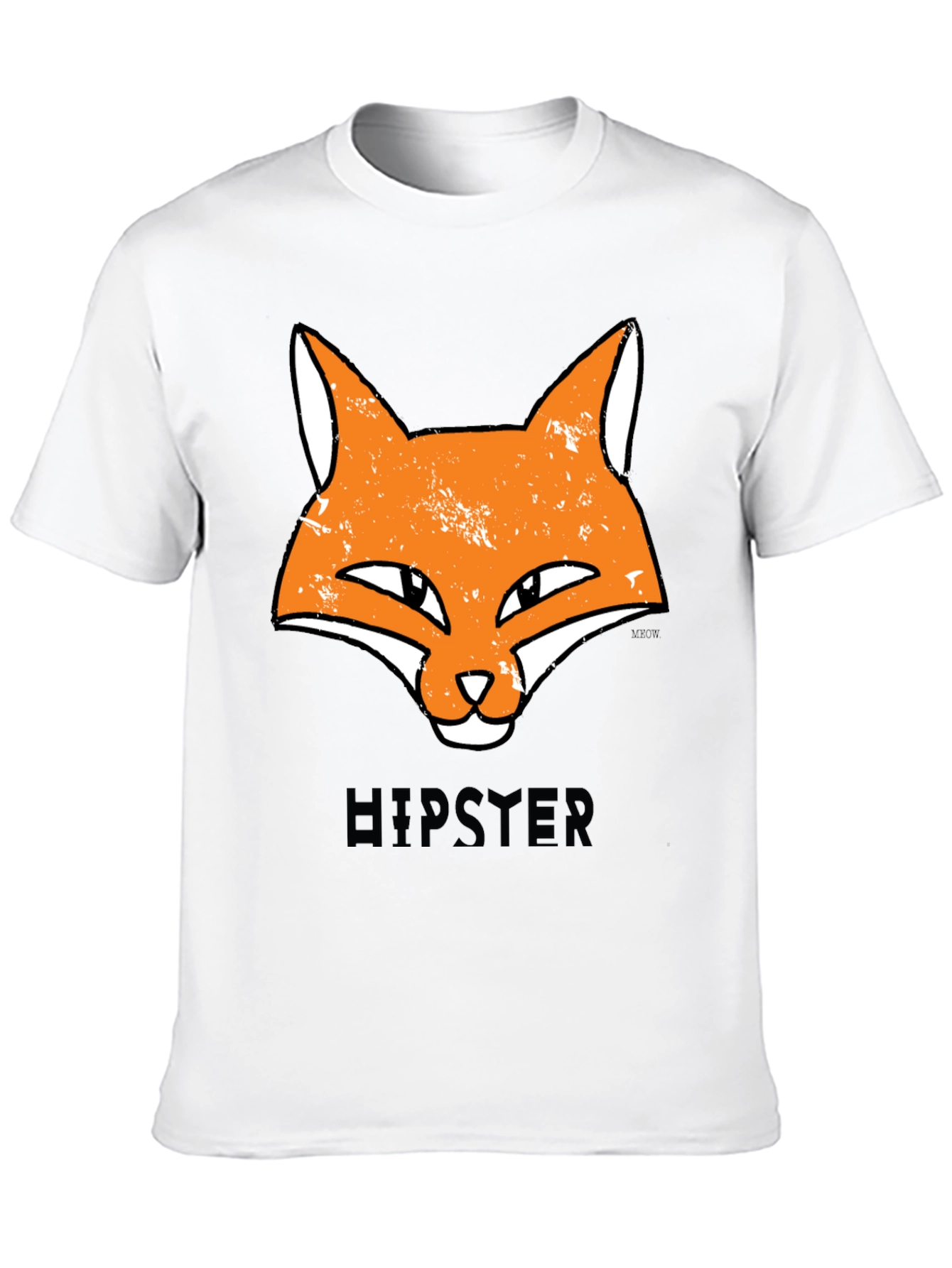 Hipster Fox Graphic Tee - Unisex Black T-Shirt