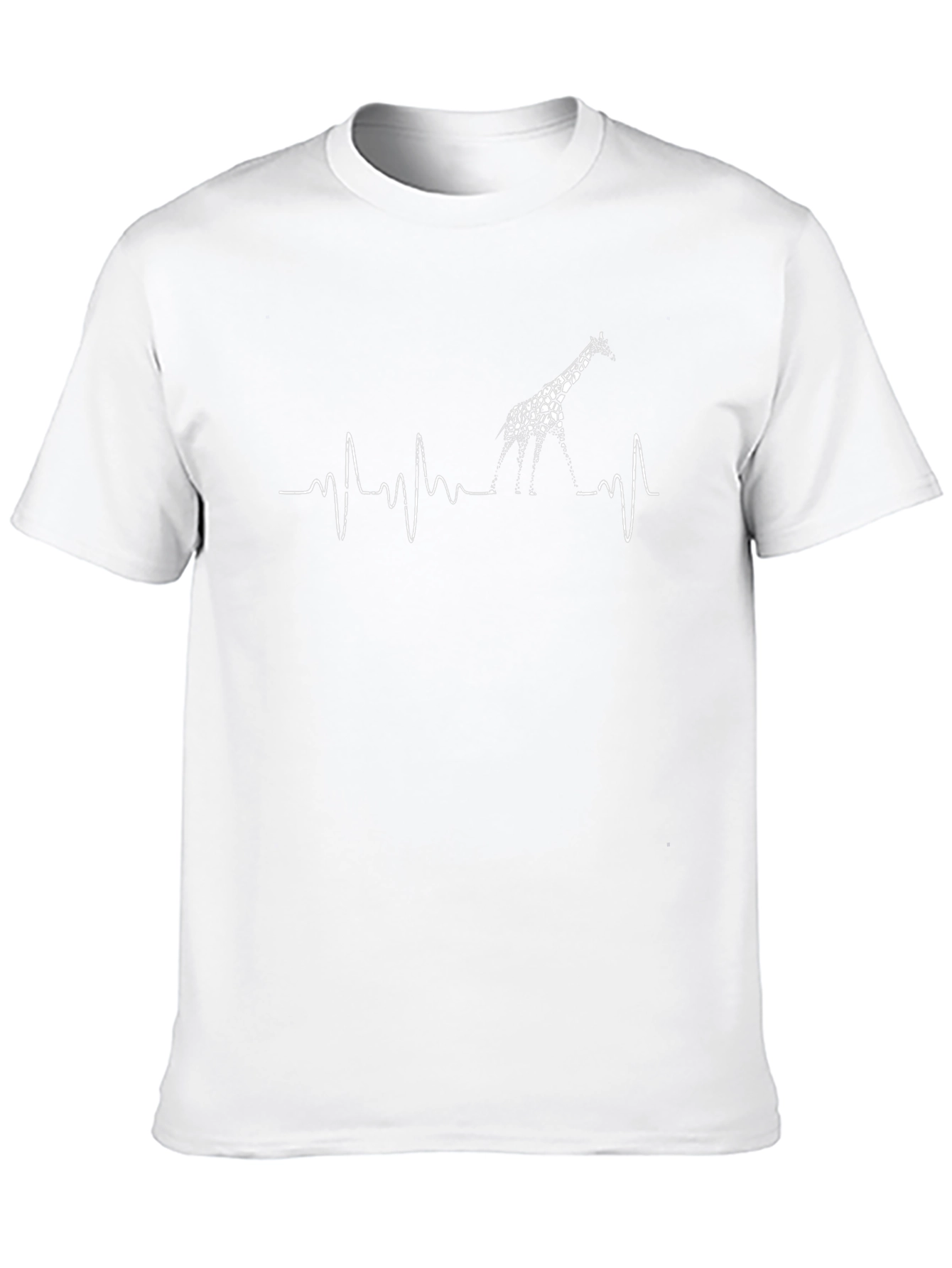 Giraffe Heartbeat Graphic Tee - Mens Black T-Shirt