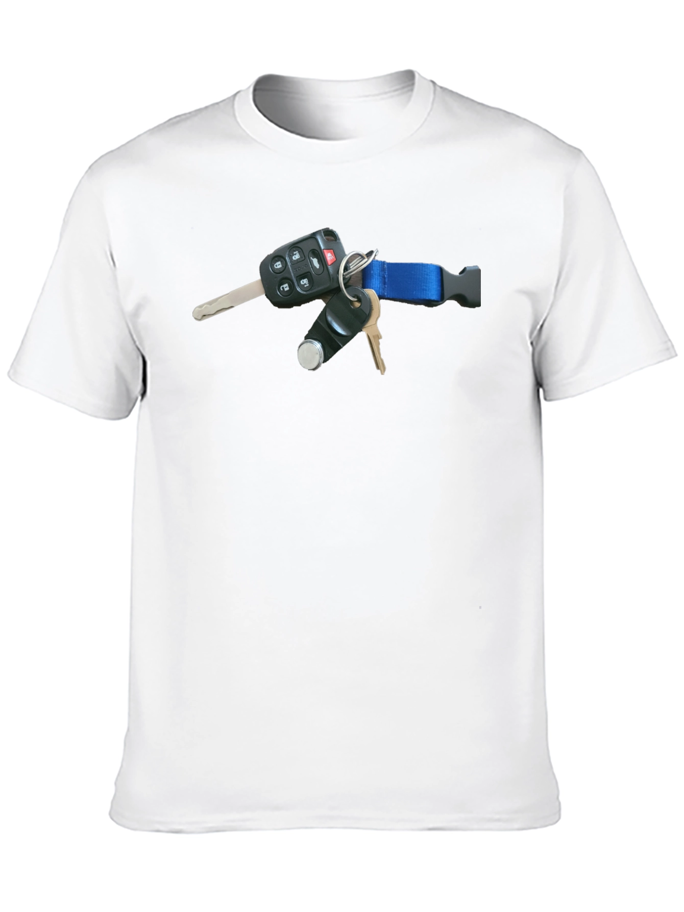 Black T-Shirt with Keys Design