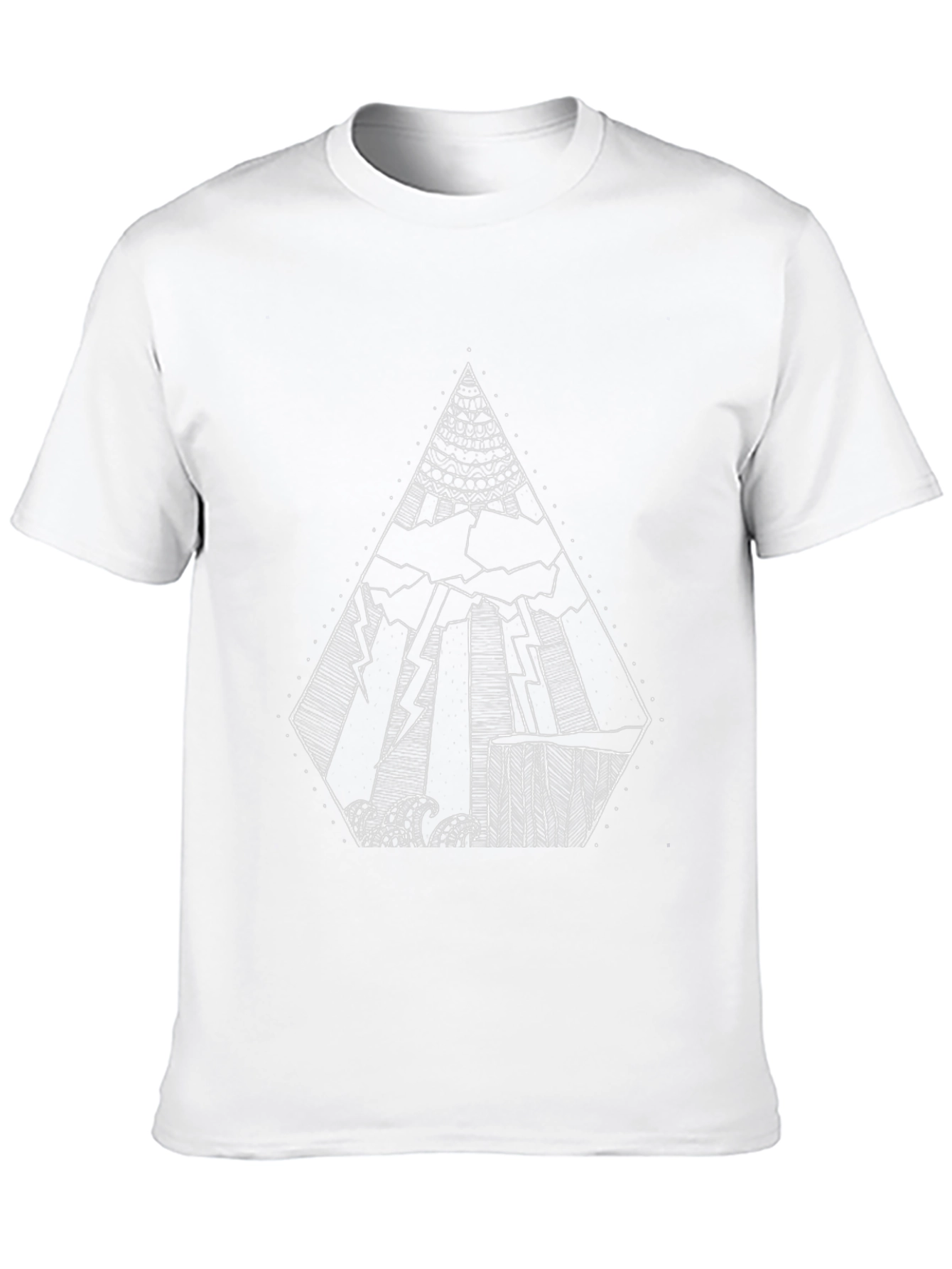 Abstract Mountain Range Graphic Tee - Black