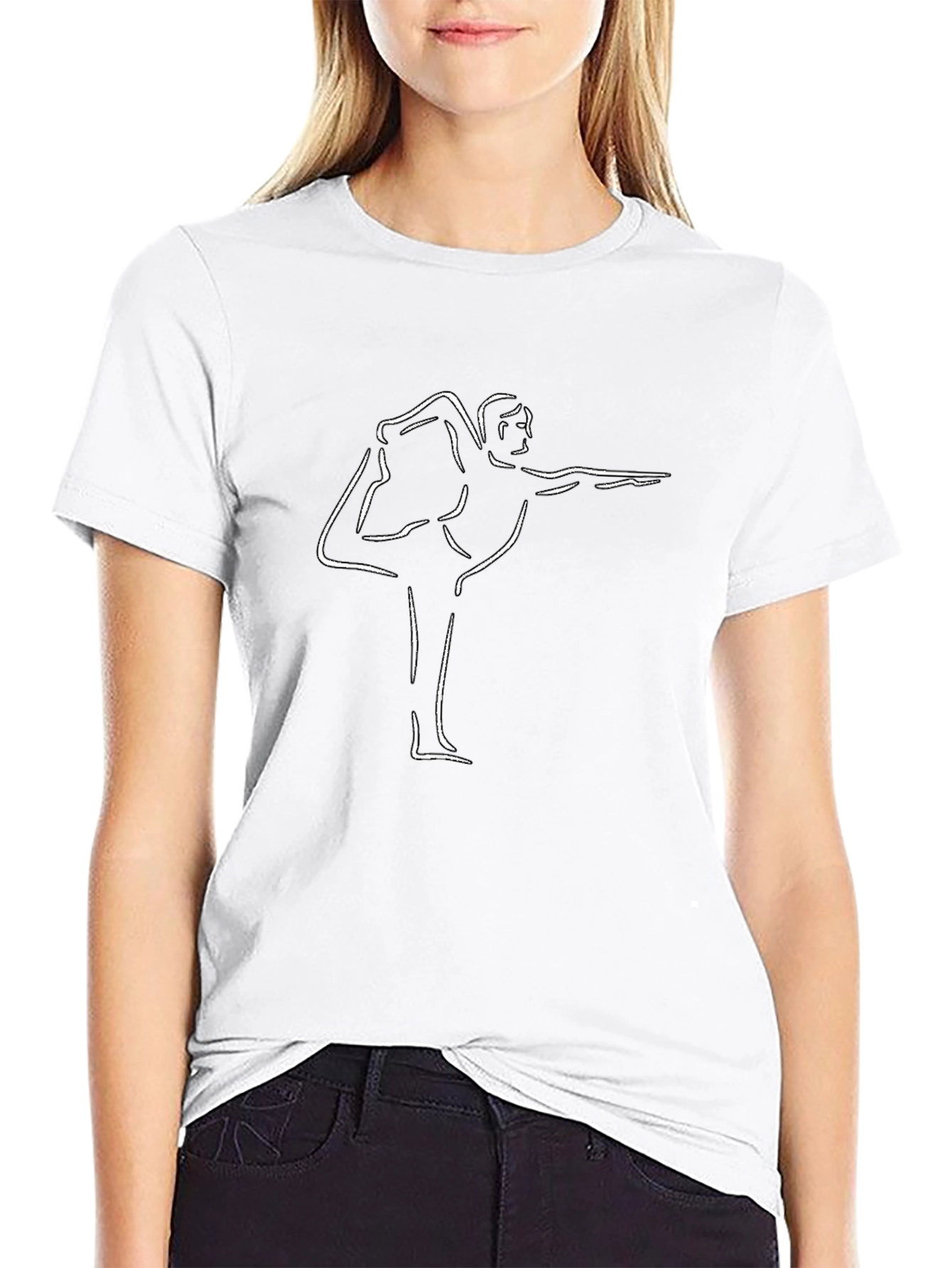 Mens Yoga Pose Graphic Black T-Shirt