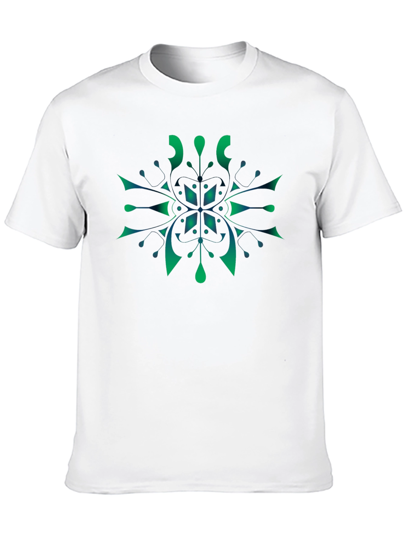 Abstract Green Snowflake Graphic Tee