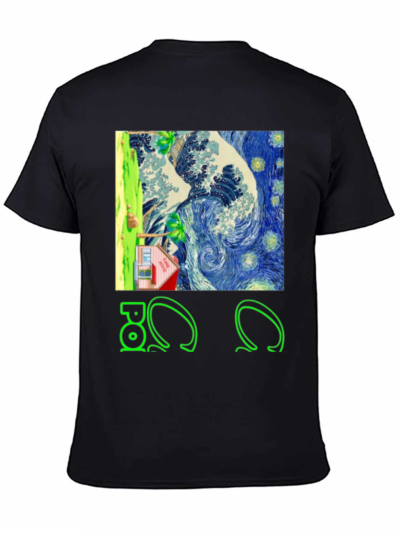 Artistic Graphic Tee - Wave & House