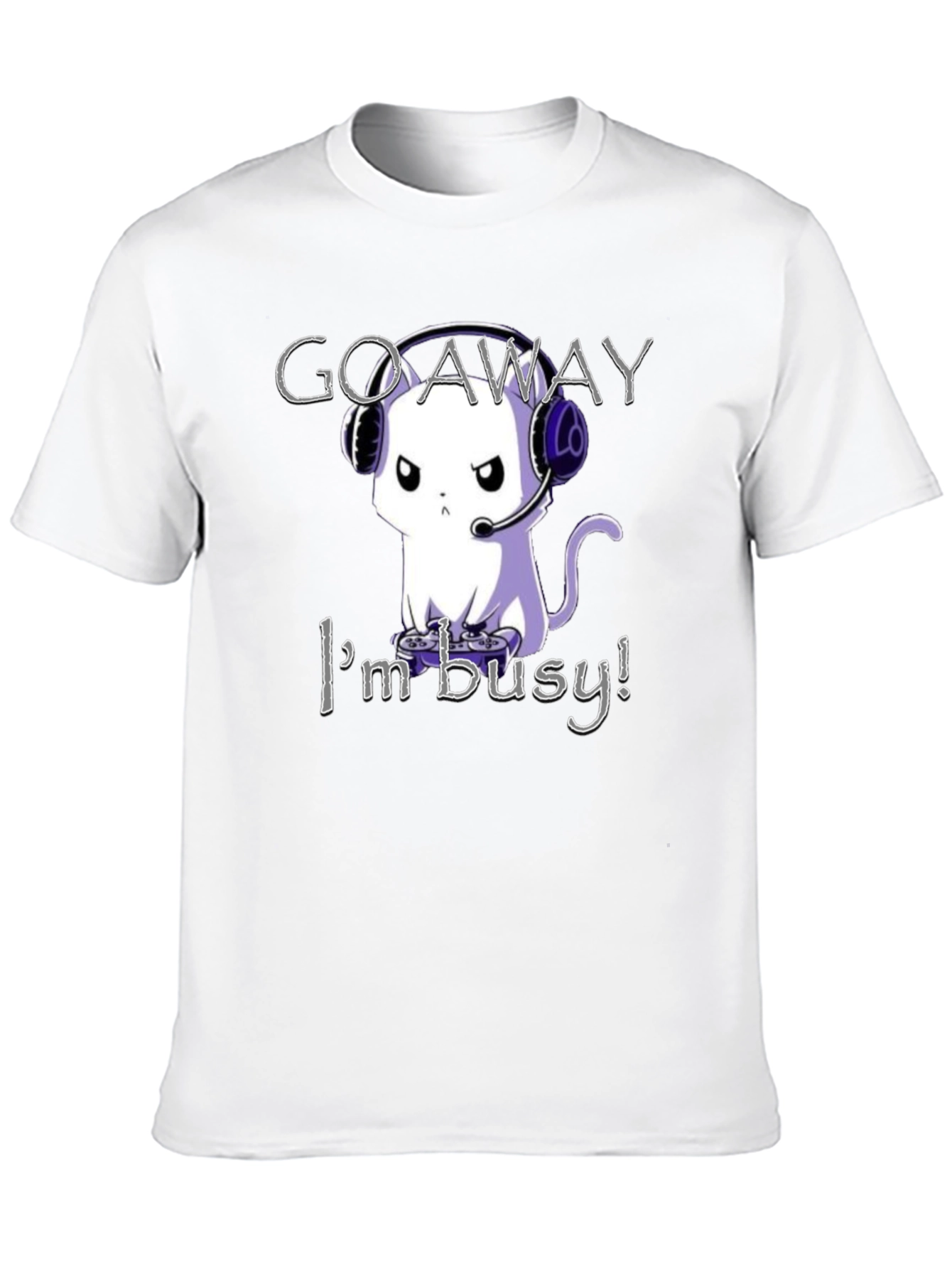 Gamer Cat T-Shirt - Go Away Im Busy!