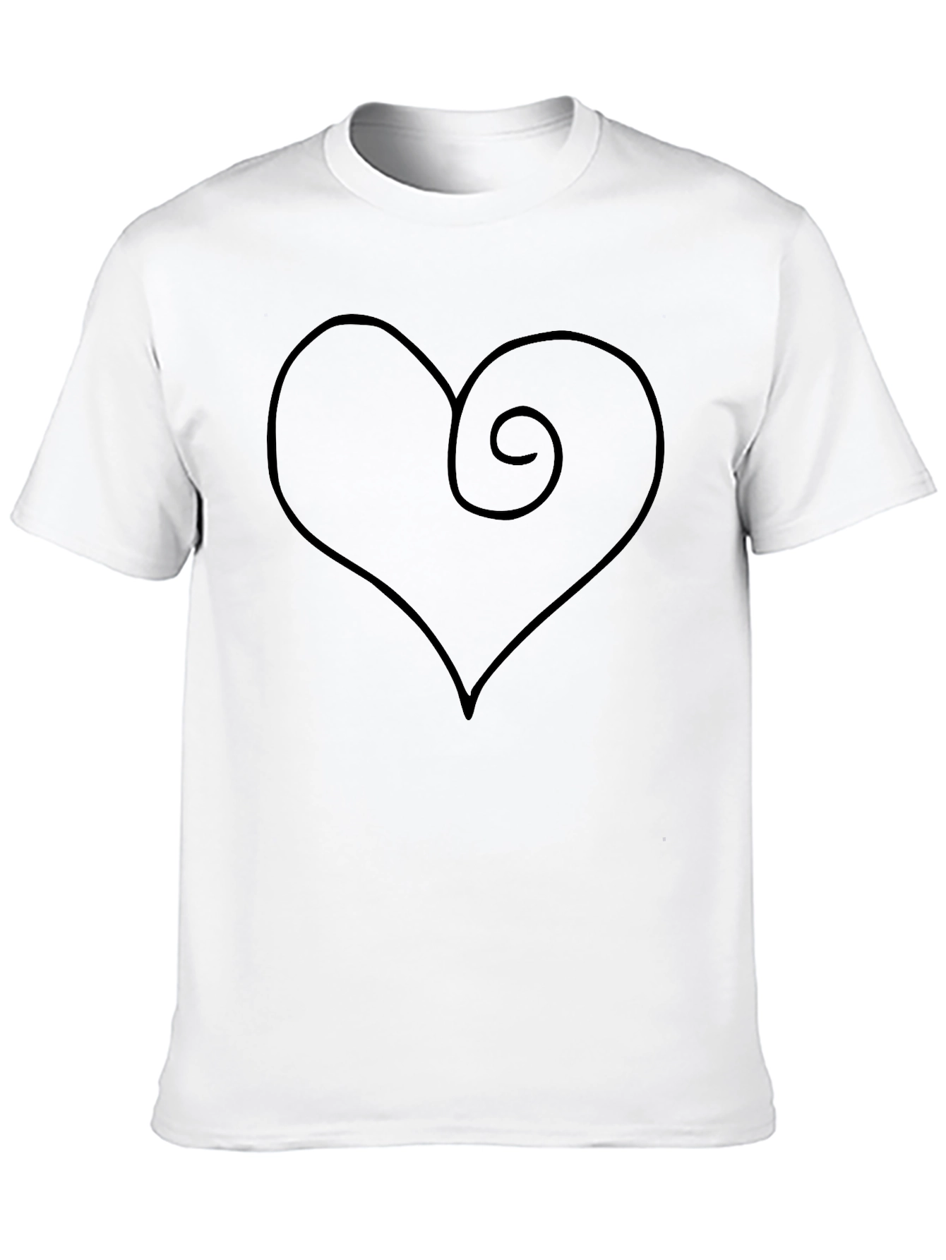 Heart Spiral Graphic Black T-Shirt