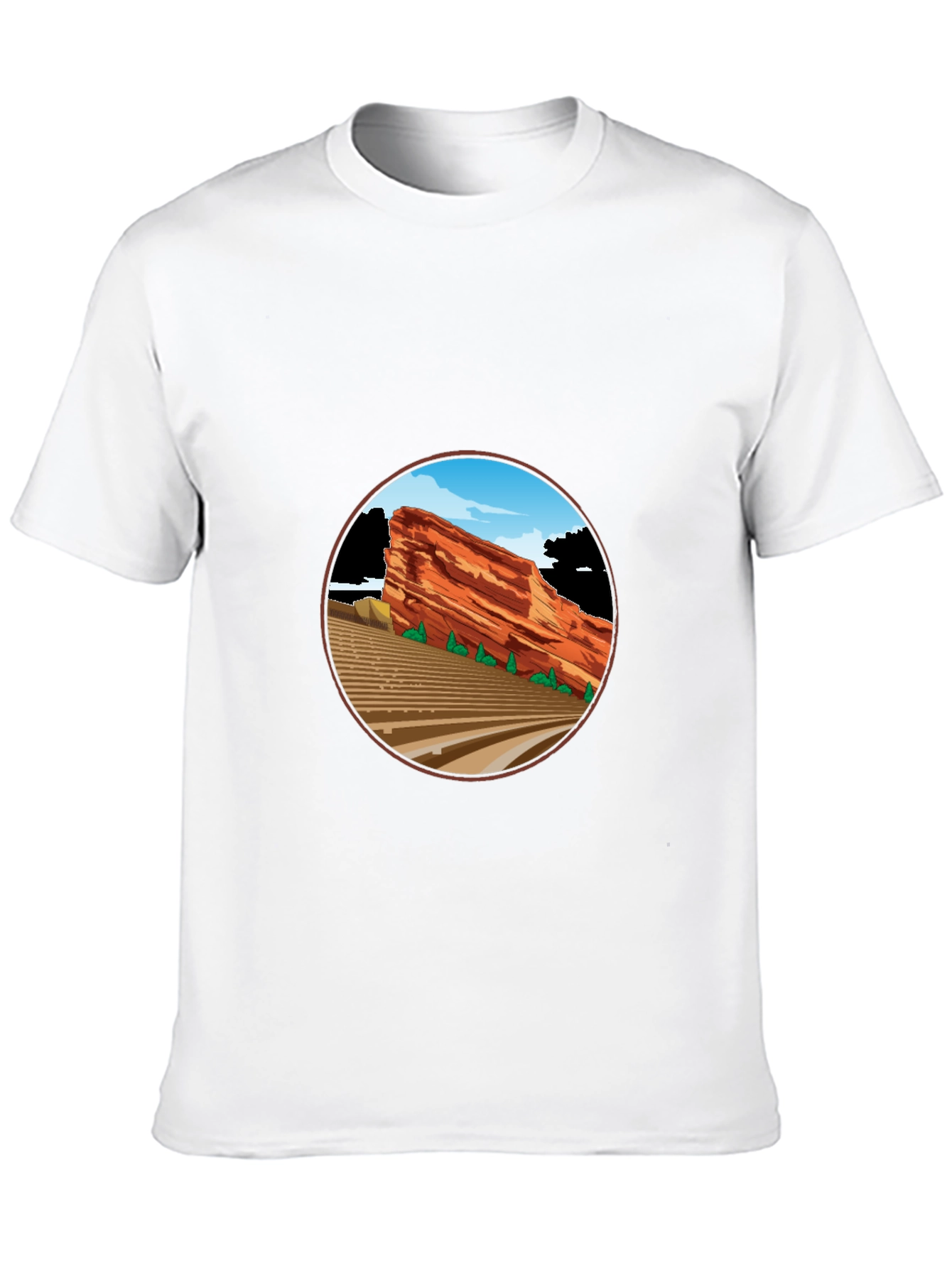 Red Rocks Amphitheater Graphic Tee - Black Cotton