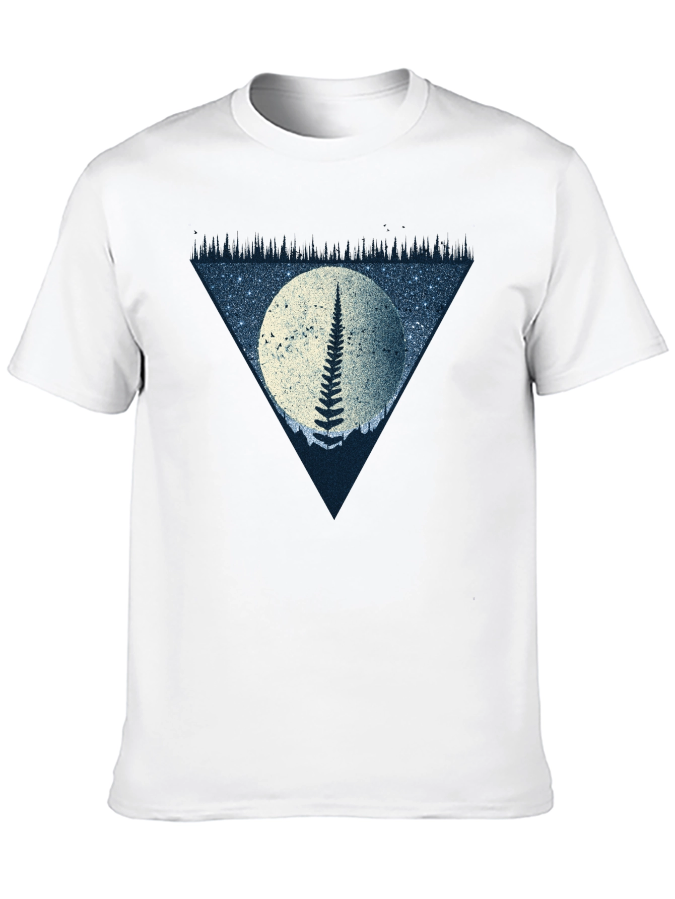 Fern Moon Triangle Graphic T-Shirt - Black
