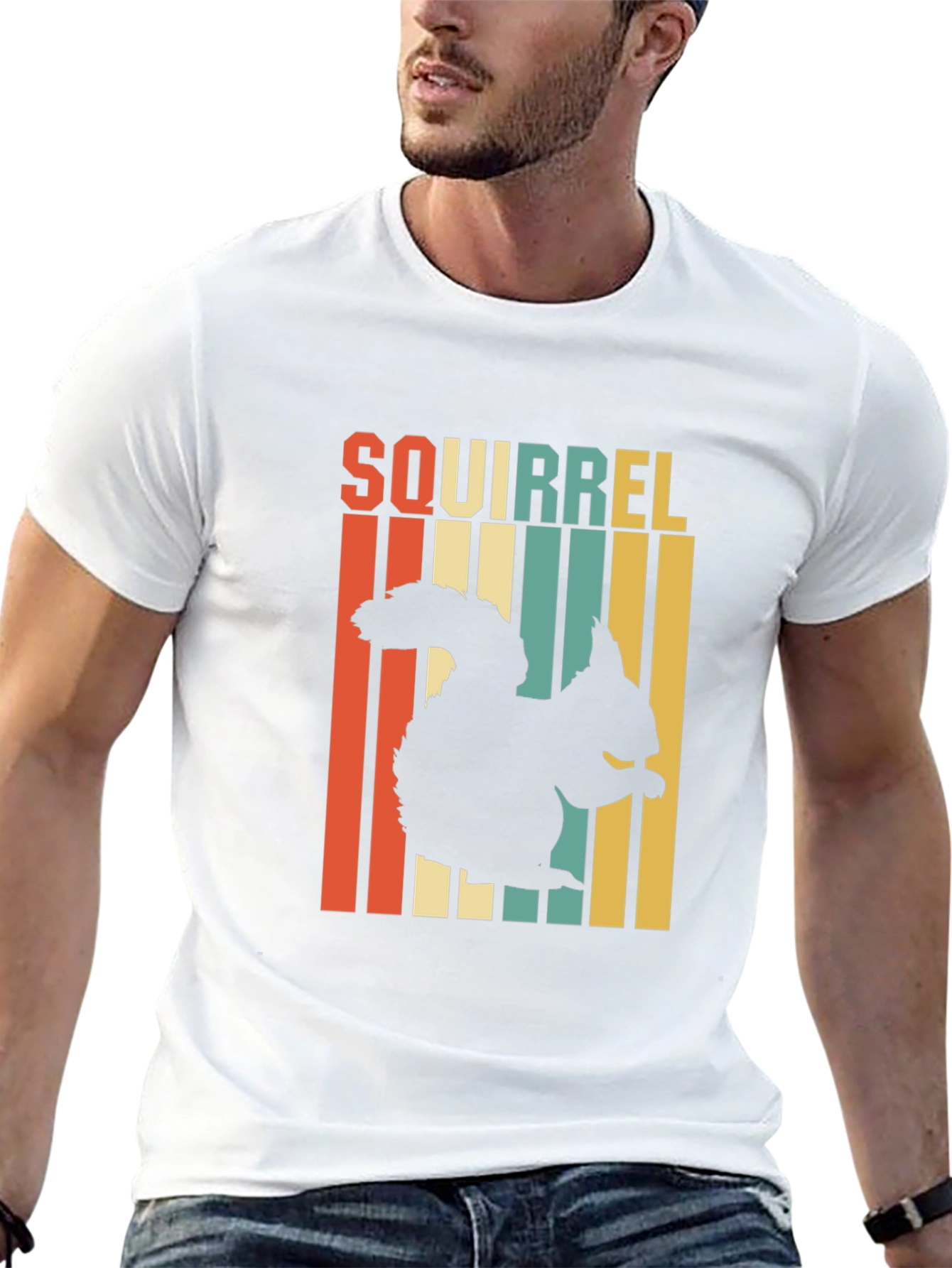 Retro Squirrel Graphic Tee - Black