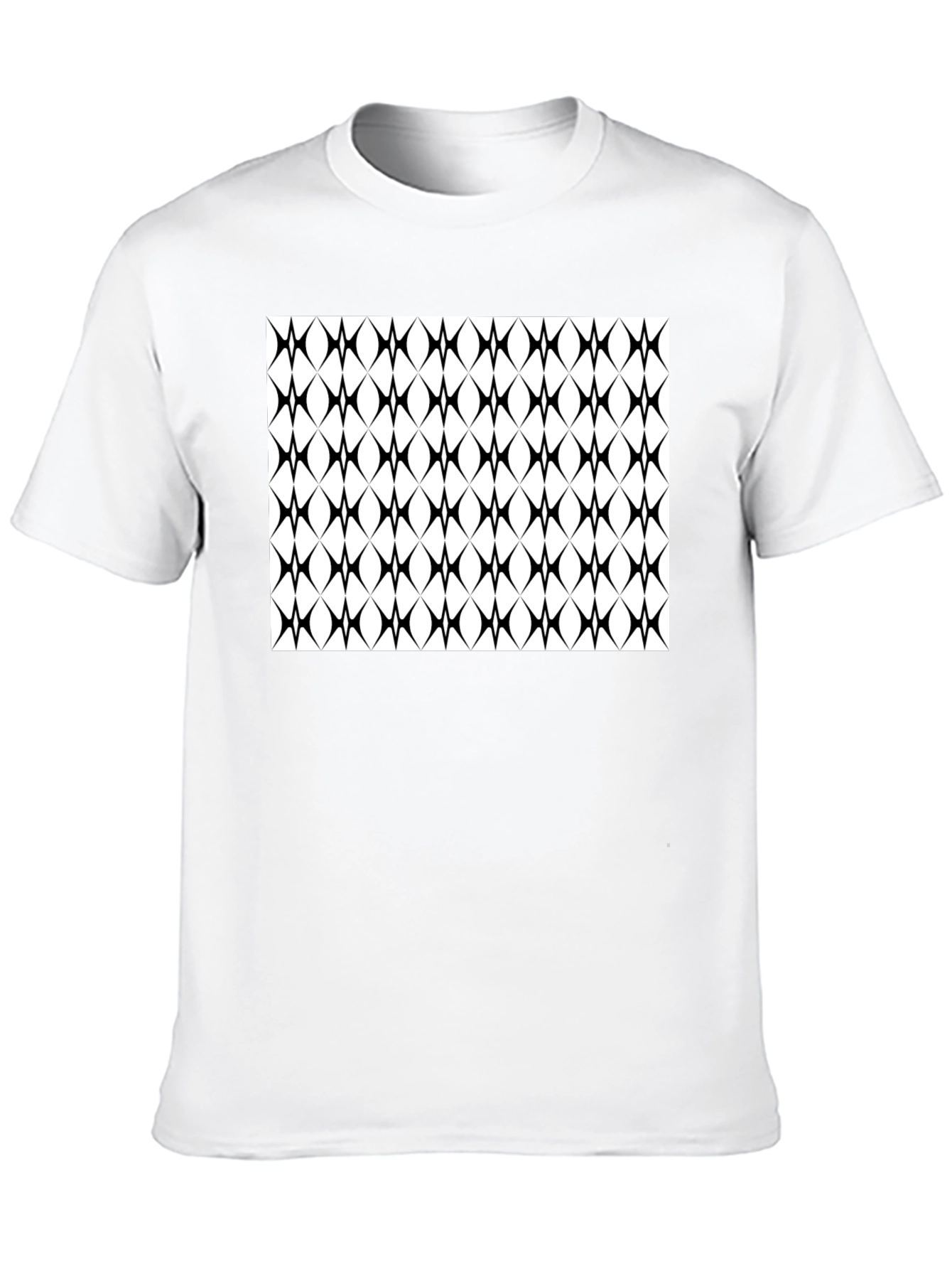 Modern Geometric Pattern Black T-Shirt