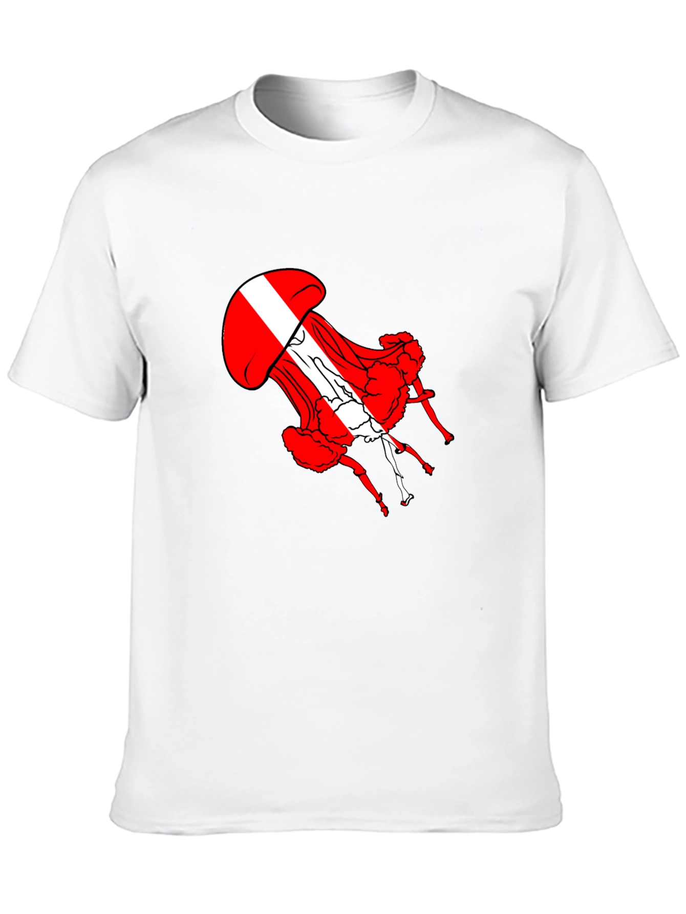 Red Jellyfish Graphic Tee - Unique Design