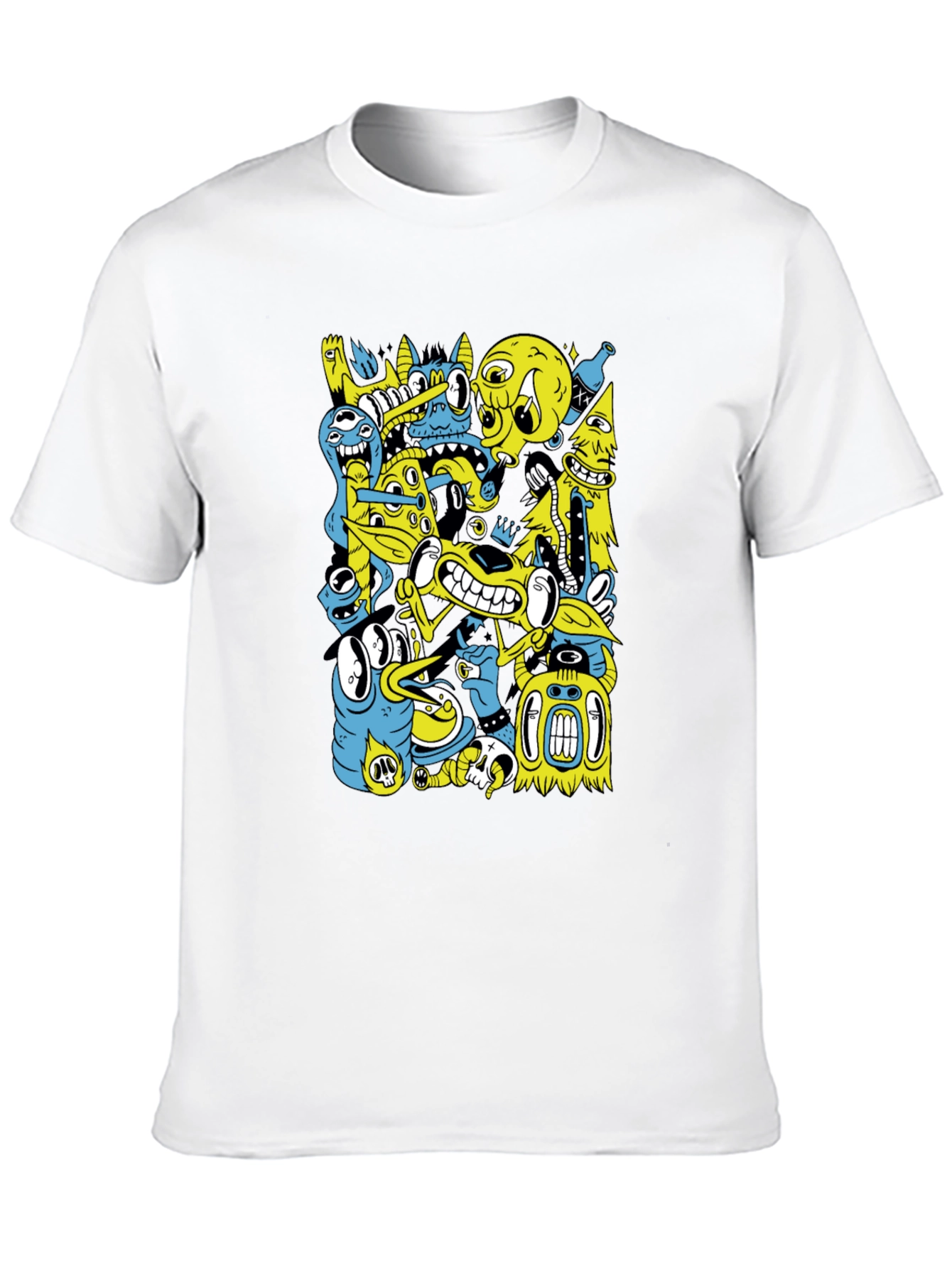 Cartoon Creature Graphic Black T-Shirt