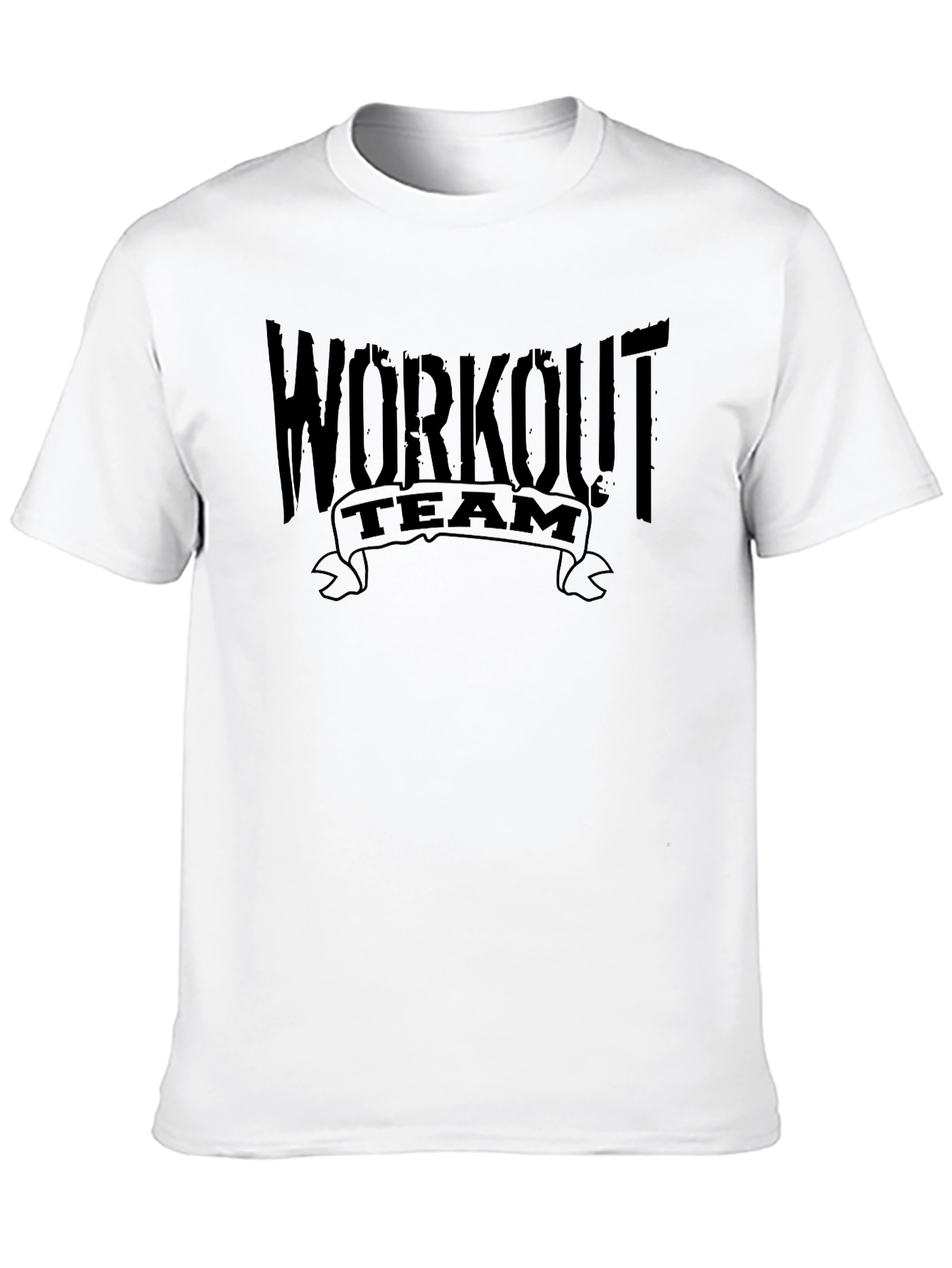 Workout Team Graphic Tee - Black Cotton T-Shirt