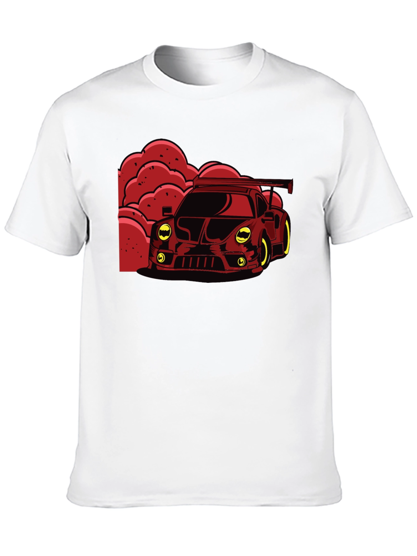 Red Race Car Graphic Black T-Shirt