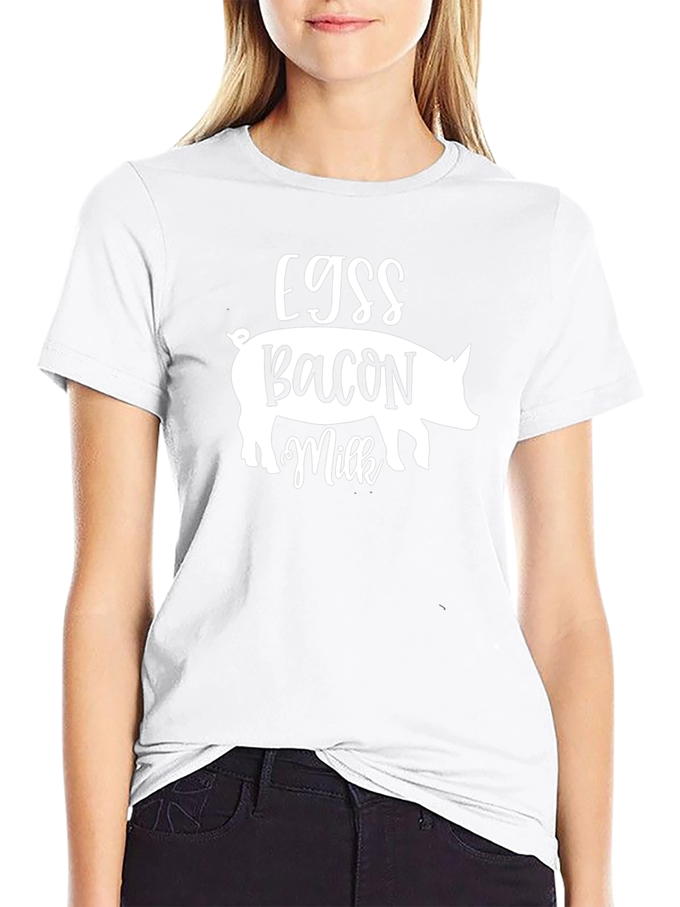 Eggs Bacon Milk Pig Graphic T-Shirt - Unisex