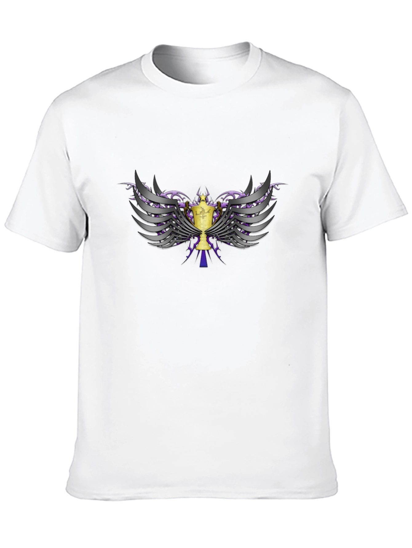 Winged Trophy Graphic Tee - Black Cotton Comfort