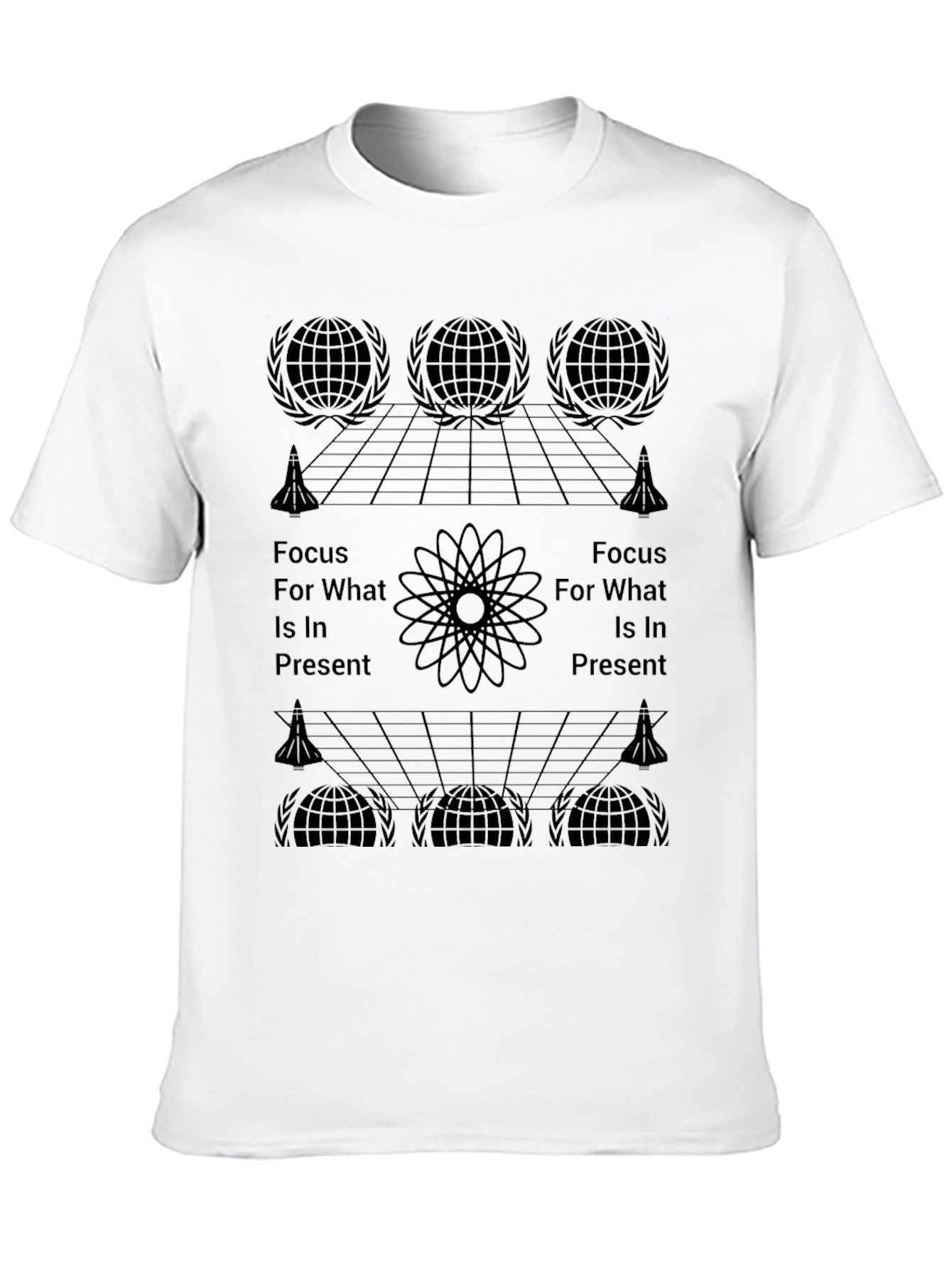 Focus in Present Graphic Tee - Black