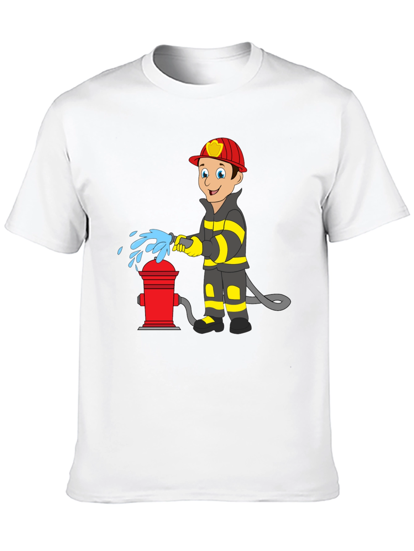 Firefighter Cartoon Graphic T-Shirt
